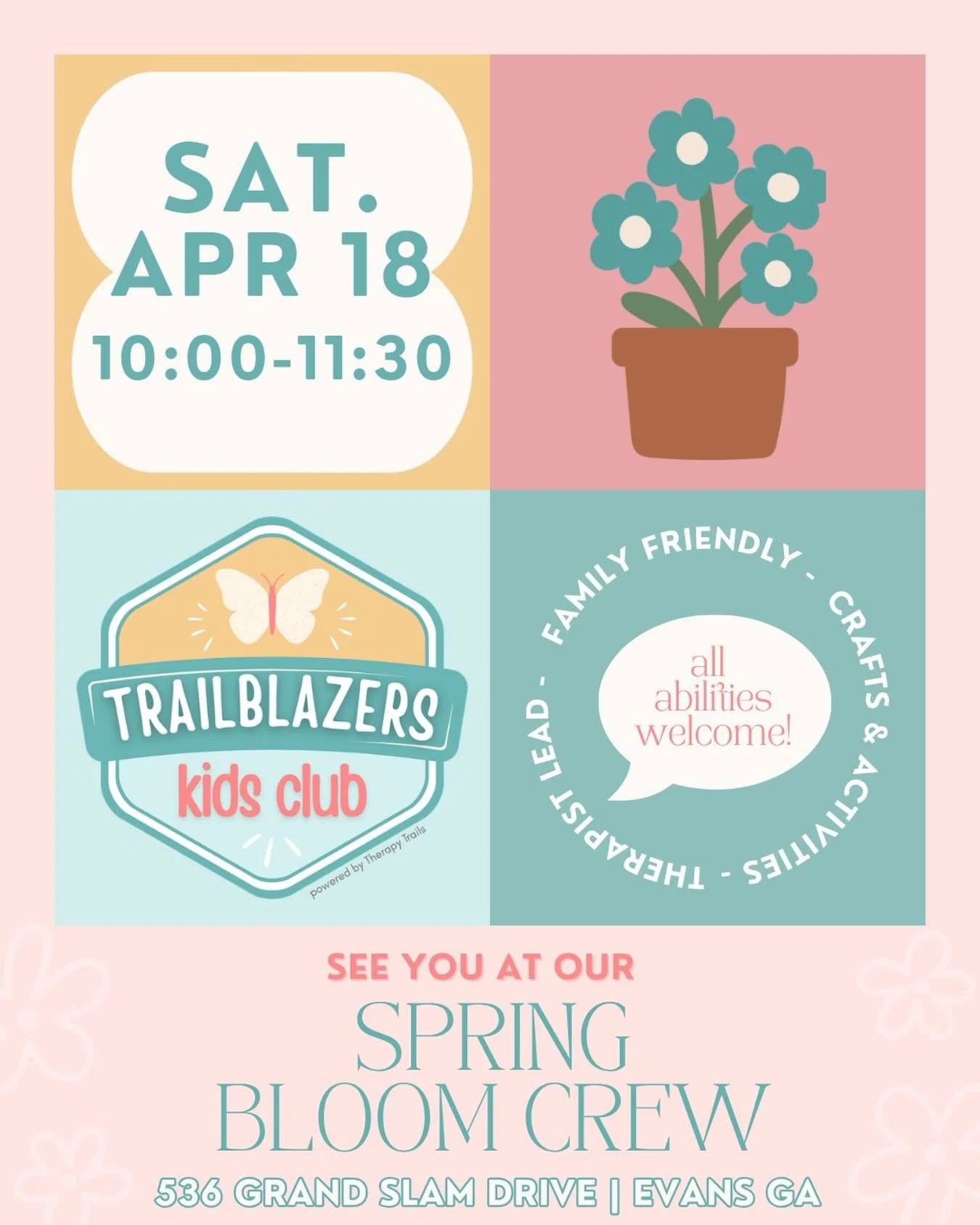 This weekend! 🌸🌱 Spring Trailblazers Event! Excited to gather with you and @heyhoneyandhive for an easy morning of playing with friends. 

Come dig, plant, and grow together! (For free!)

📅 Saturday, April 18 ⏰ 10:00&ndash;11:30 AM 📍 536 Grand Sl