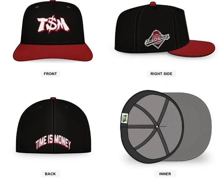 Black & Red Fitted Hat