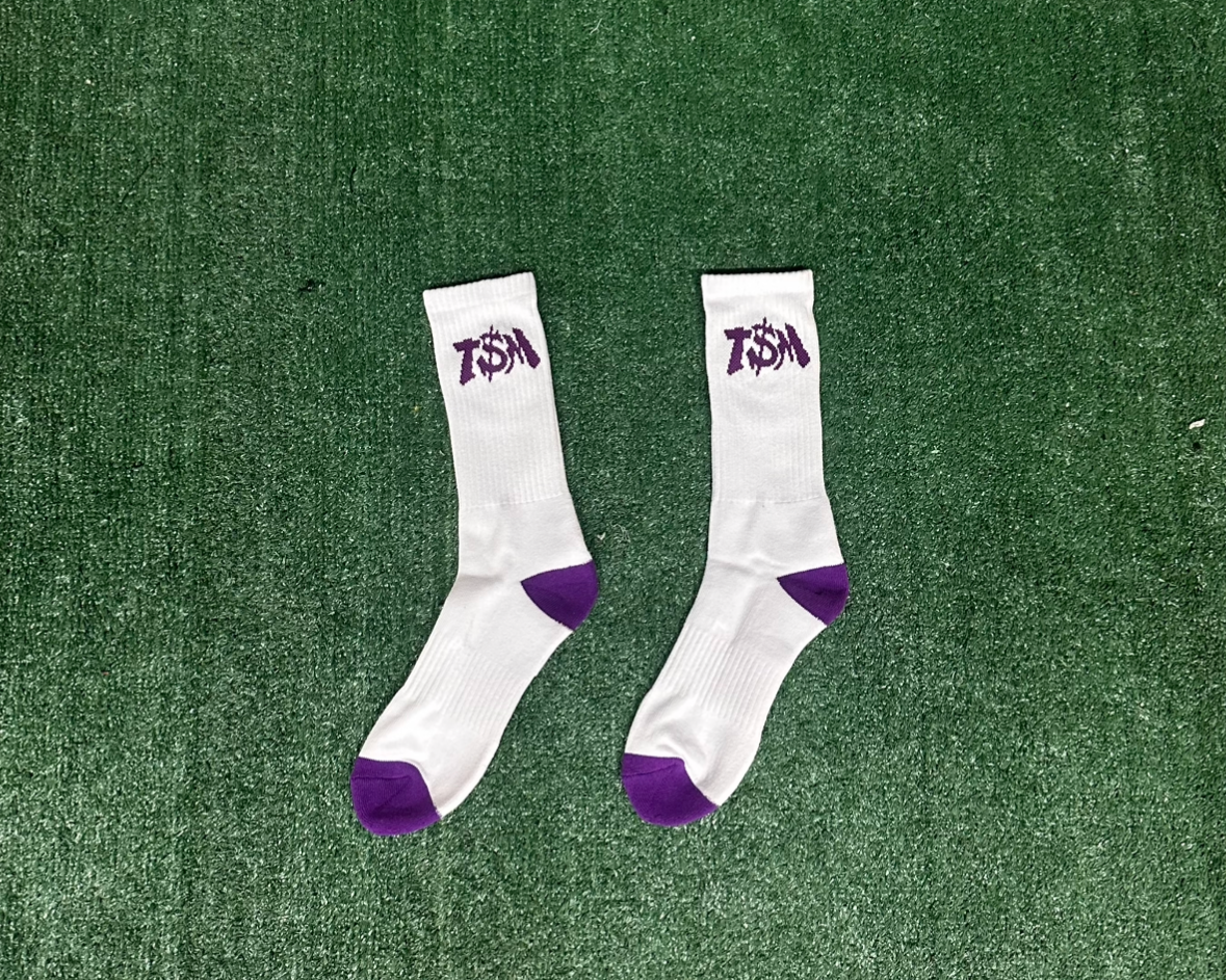 White & Purple Socks