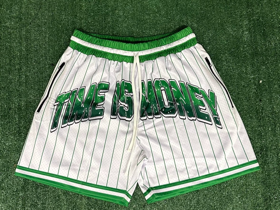 Green & White Basketball Shorts