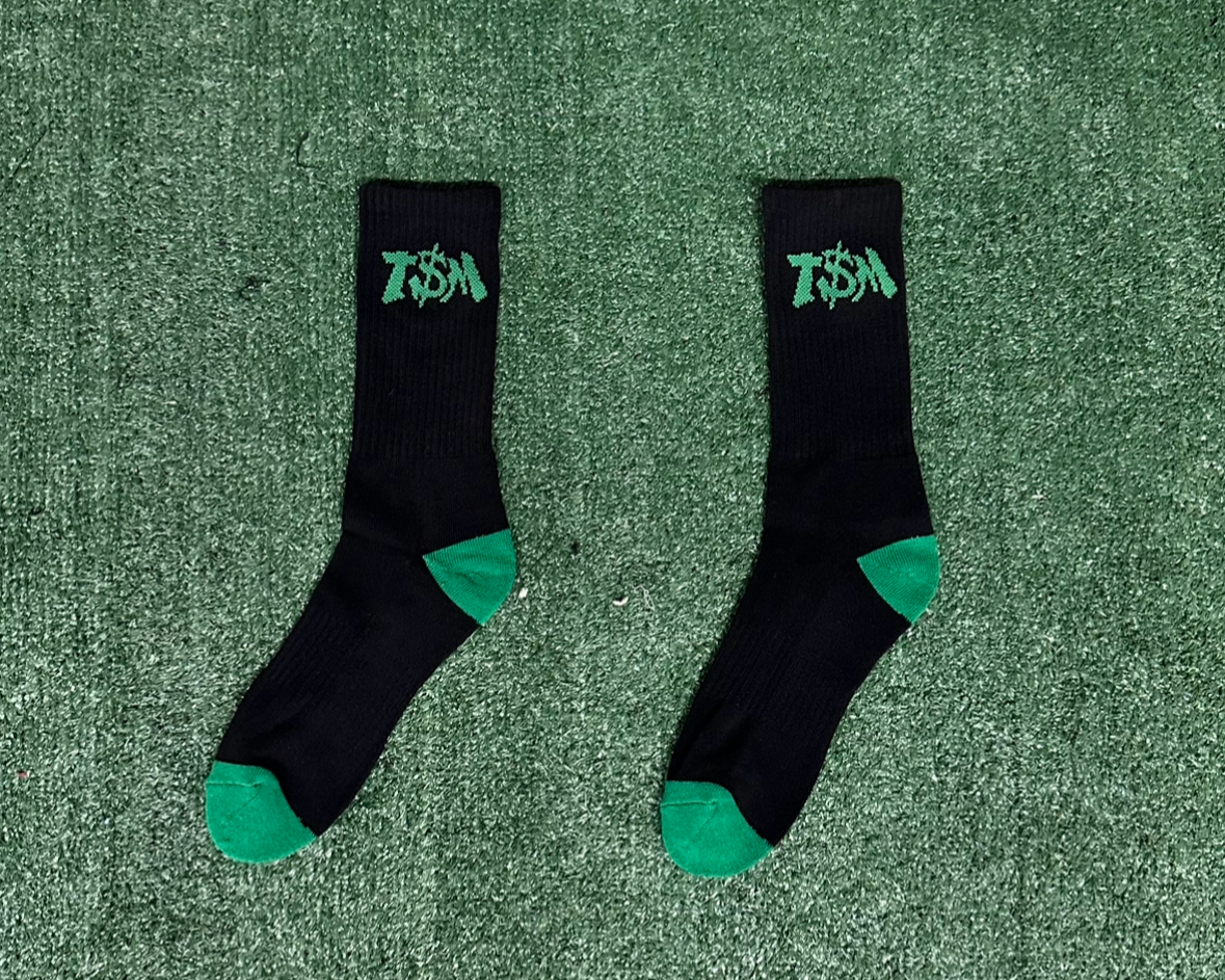 Black & Green Socks