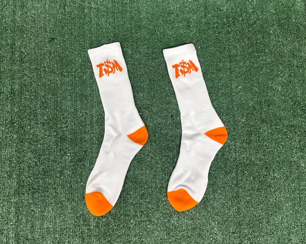 White & Orange Socks