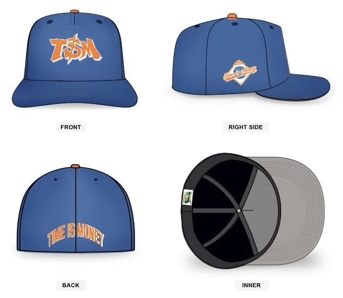 Blue & Orange Fitted Hat