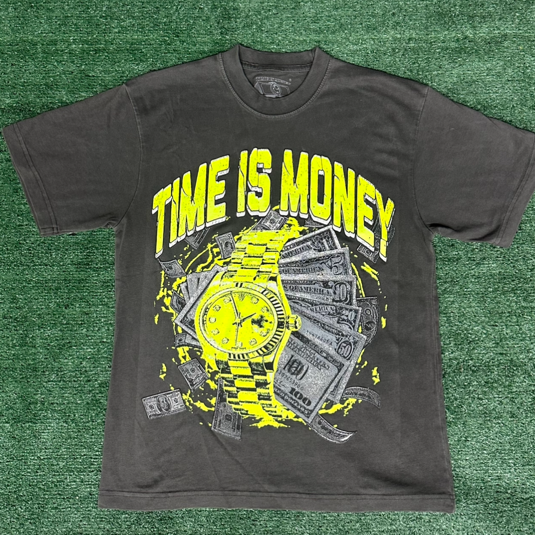 Male Charcoal & Lime Green T-Shirt