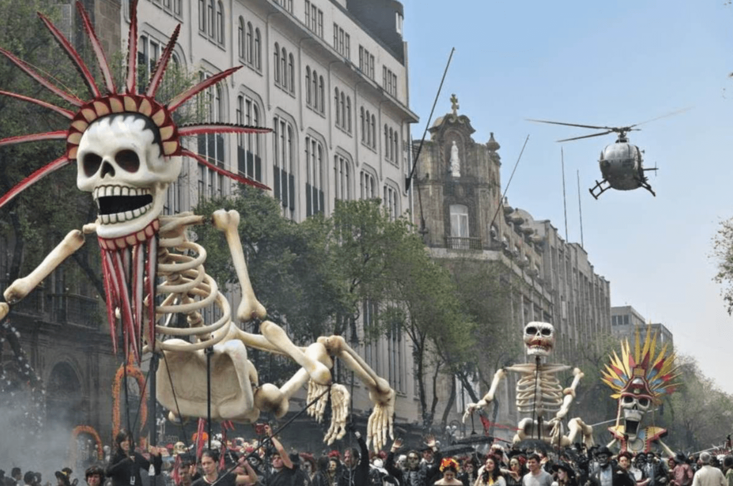 Día de Los Muertos Parade Inspired by James Bond Movie