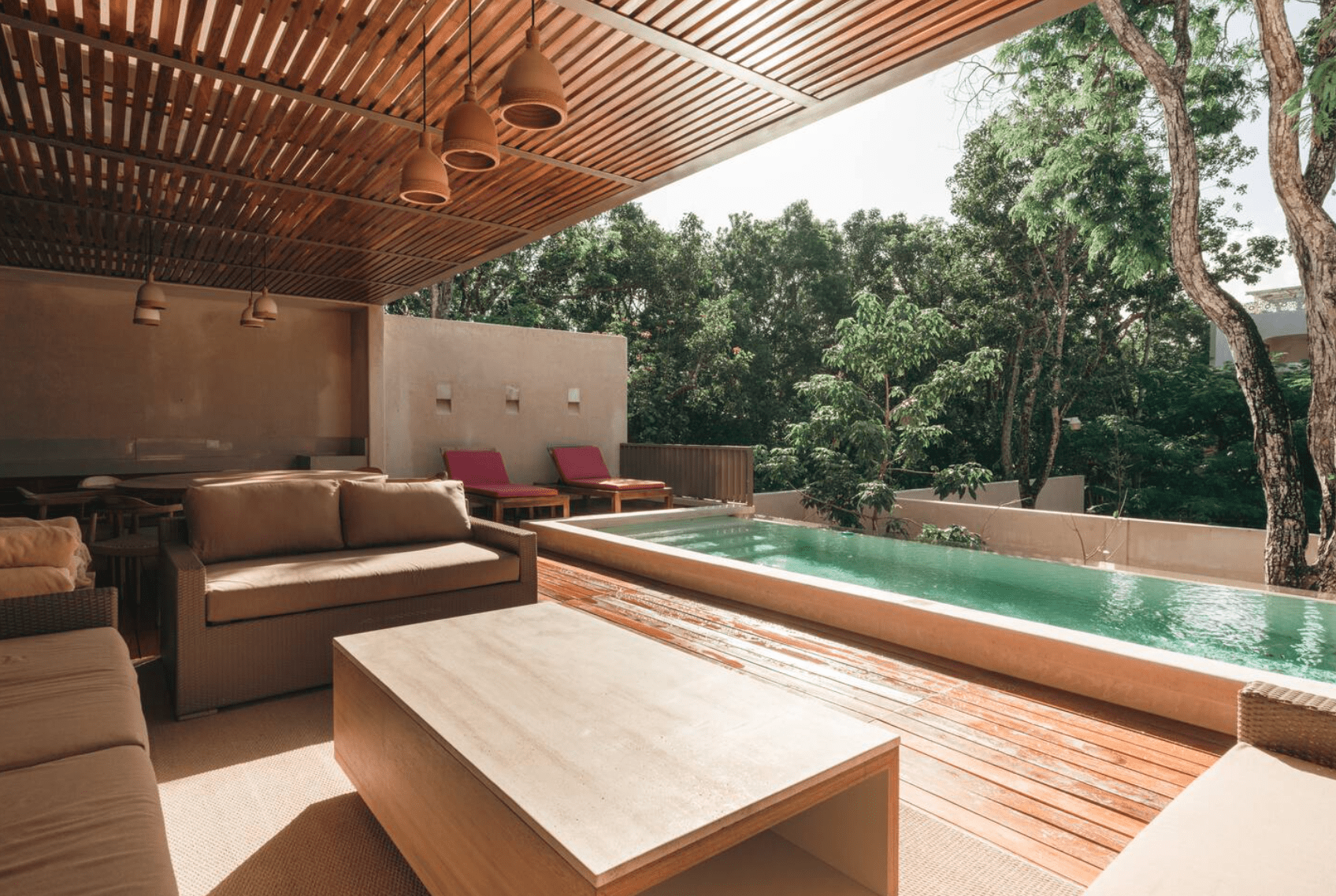 Casa Rossa: Designer Jungle Home with Rooftop Pool in Tulum
