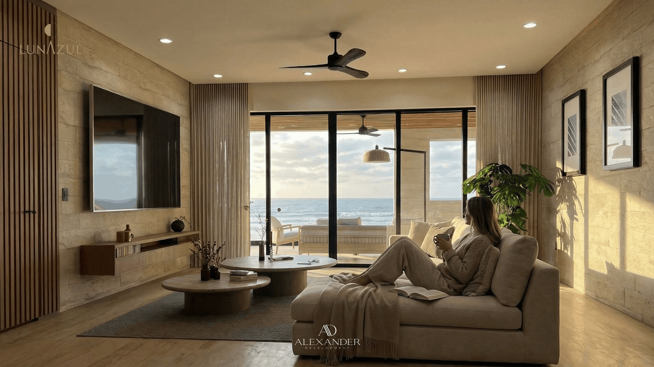 Luna Azul Puerto Aventuras Condos - Sala.png