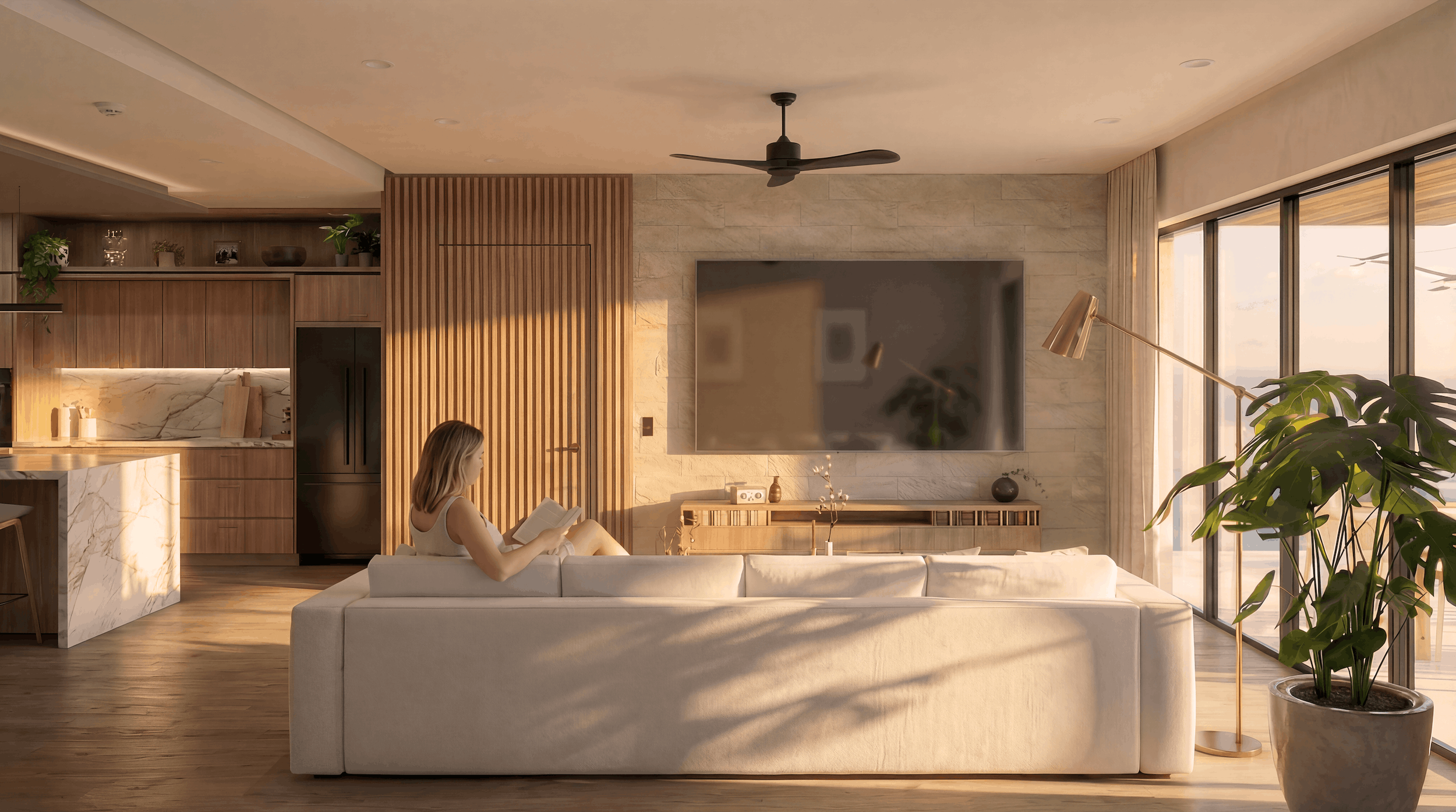 Luna Azul Puerto Aventuras Condos - Sala 1.png