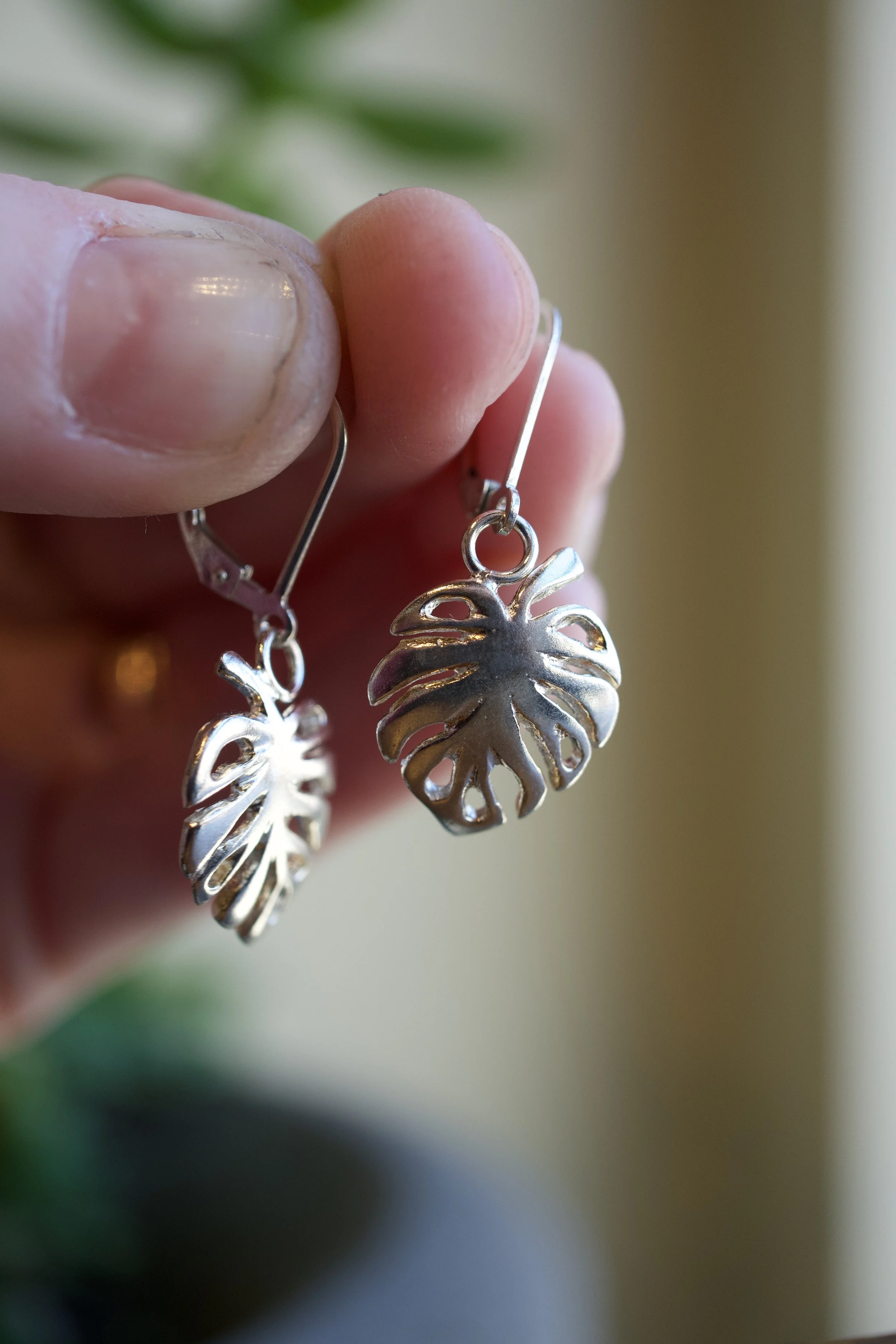 Dangle Monstera Earrings