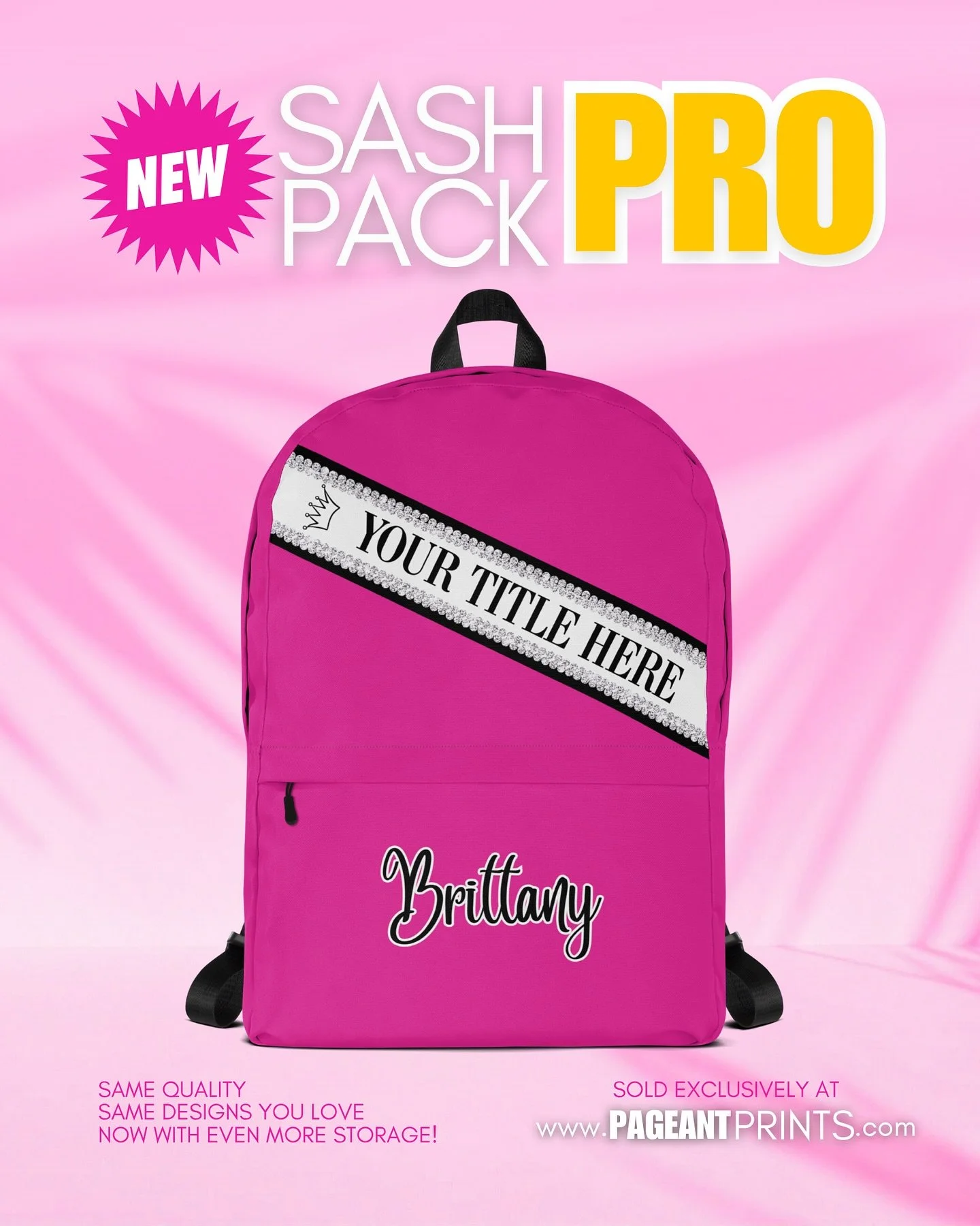 🚨 New Product Alert! 🚨
You loved our OG SashPacks, now meet the next generation &mdash; SashPack PRO! 💼✨

Same quality. Same standard. Now with even more storage for all your essentials.
💖 30+ colors
🎀 Any sash, any system
💻 Padded laptop prote