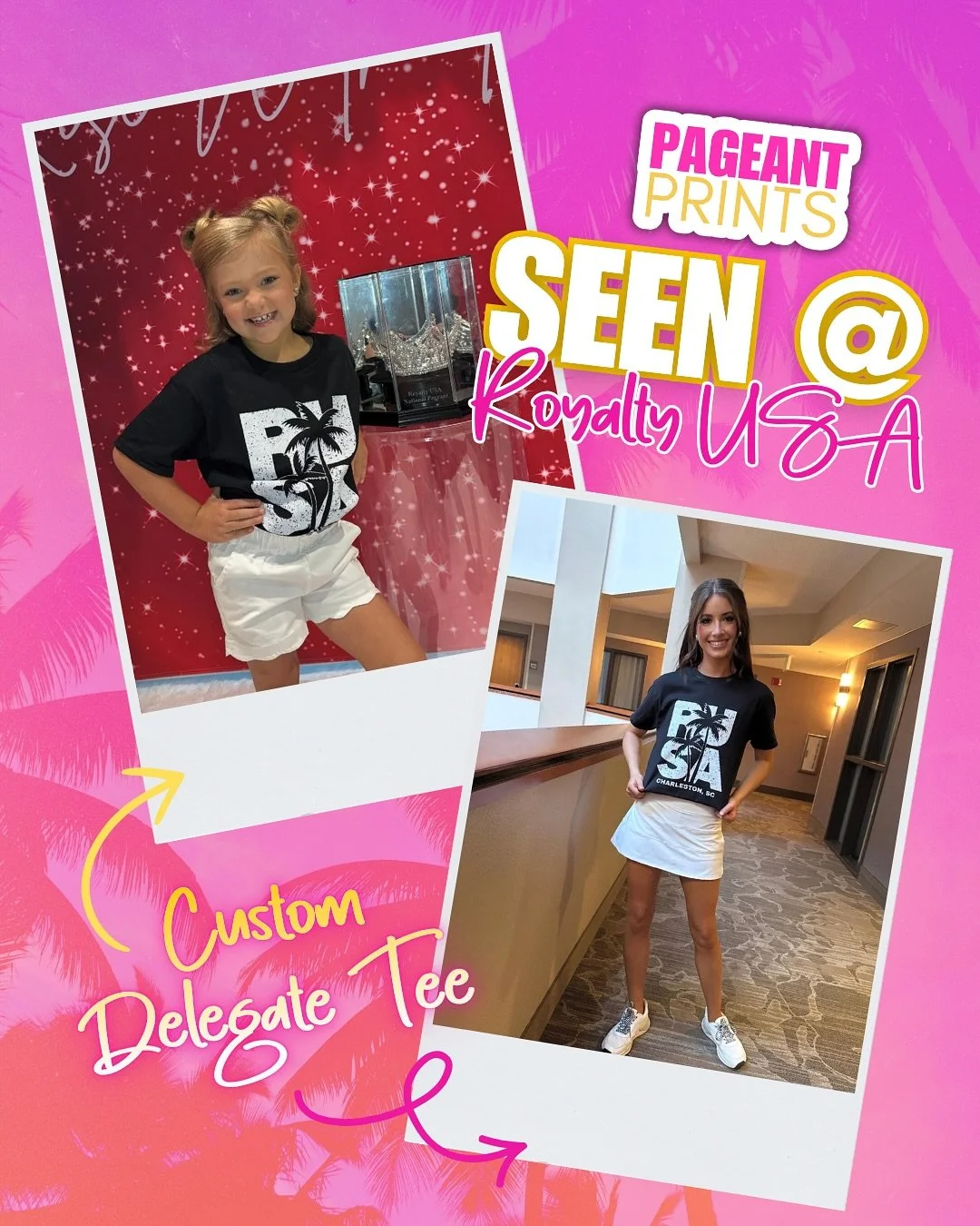 Custom PageantPrints designs spotted at Royalty USA Nationals 👑✨

We loved creating these custom banners and delegate tees for this amazing director. At PageantPrints, we know what it takes to make your pageant brand pop.

Ready to design something 