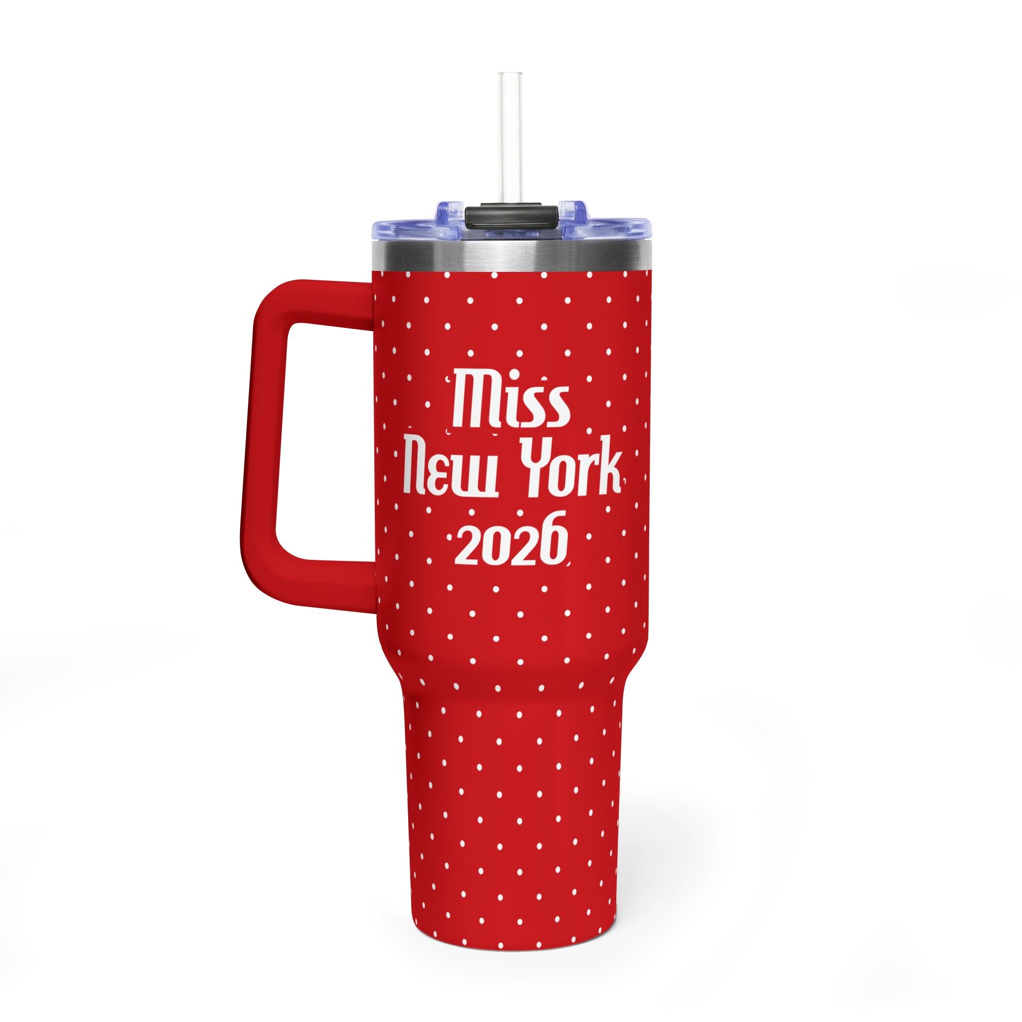 National American Miss 40oz Tumbler | NAM Polka Dot Stainless Steel Travel Cup
