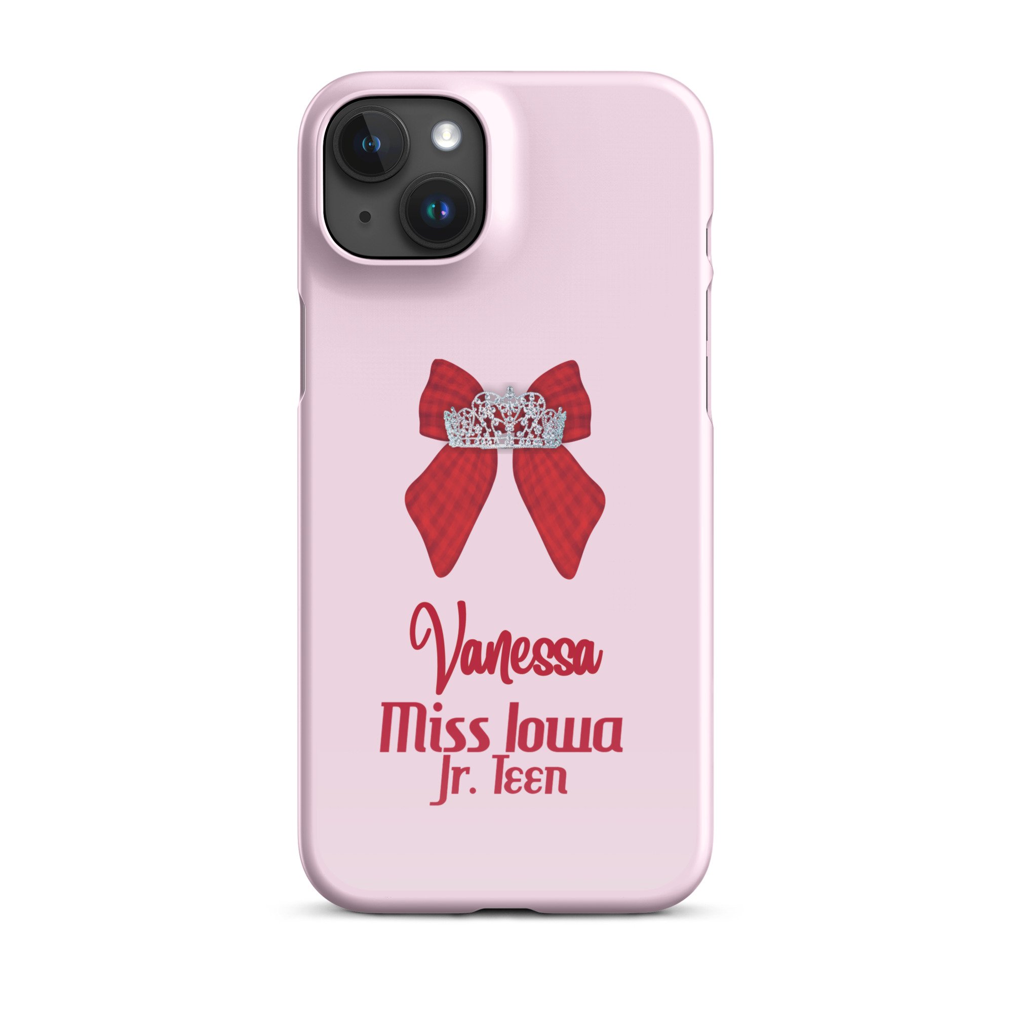 Pageant Bow Phone Case: Pink+Red