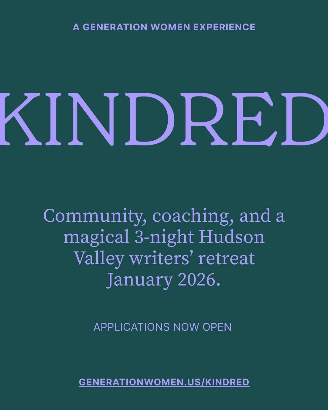 I&rsquo;ve spent the past few years creating warm, inclusive spaces where women and non-binary writers can tell their stories: on stage, on the page, and to each other 🥰

I&rsquo;m thrilled to share the next evolution of that work: Kindred, a four-w