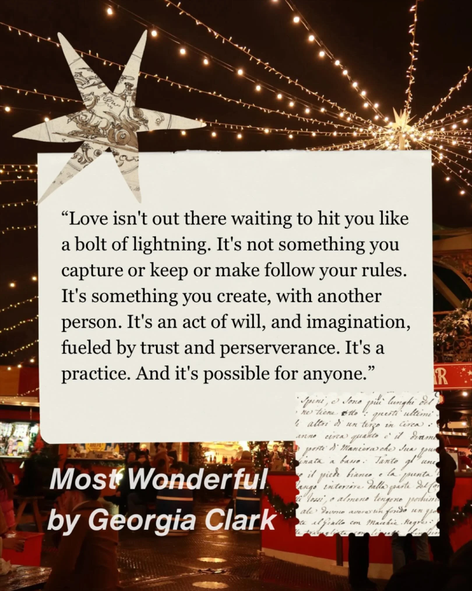 If you need a reminder about love, Babs Belvedere always delivers. 🎄💘

Do you have any favorite quotes from Most Wonderful? 🎁