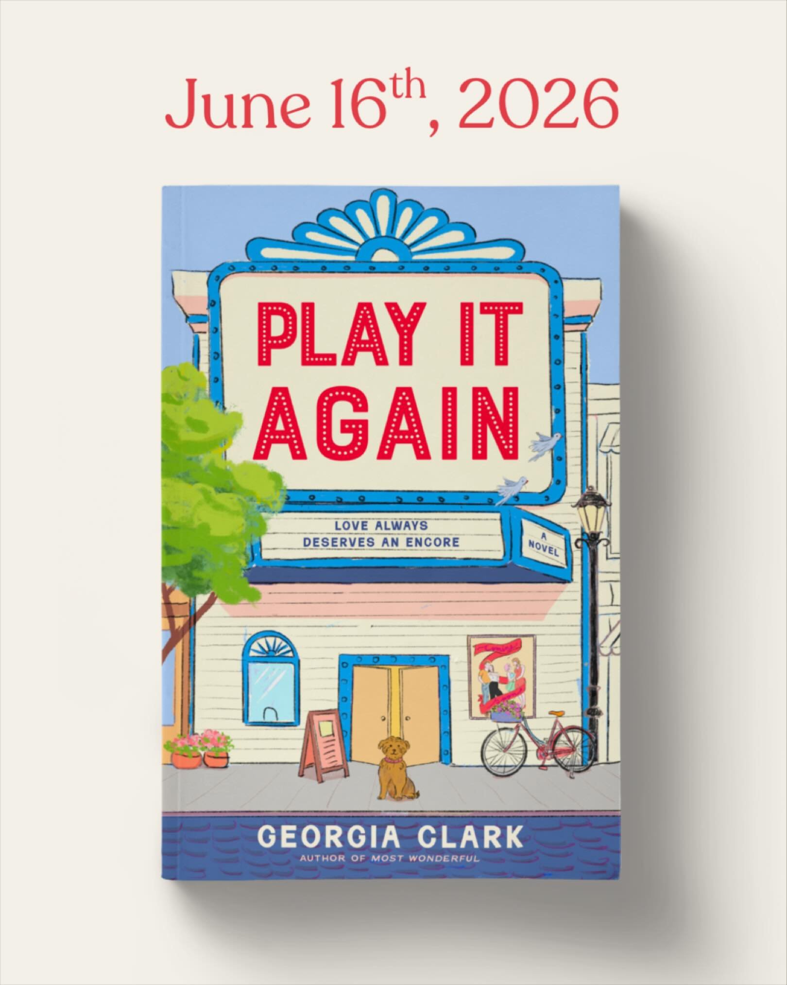 ✨ COVER REVEAL! ✨
Very excited for you to meet-cute my new romcom, PLAY IT AGAIN 🎭💕
Love always deserves an encore.

As teens, Annie, Lola, Vicky, and Dylan stole the show in a legendary gender-swapped version of Rosencrantz and Guildenstern Are De
