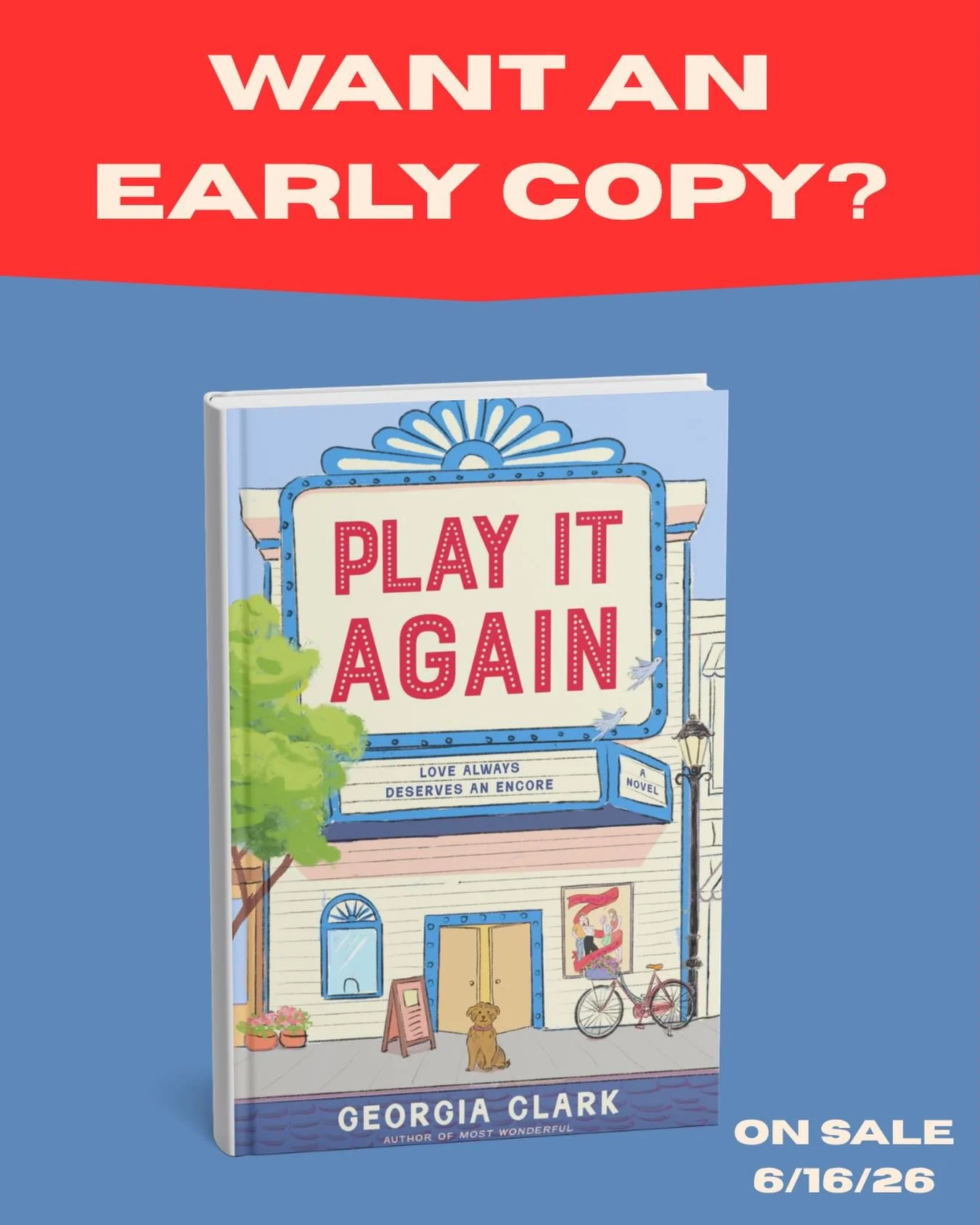 📣PSA my dudes: win an advance copy of PLAY IT AGAIN!Goodreads giveaway now live.🤩

Link = bio. 10 copies up for grabs! June 16 can&rsquo;t come soon enough 🎭

#giveaway #bookgiveaway #romcom #romcombooks #summerreading