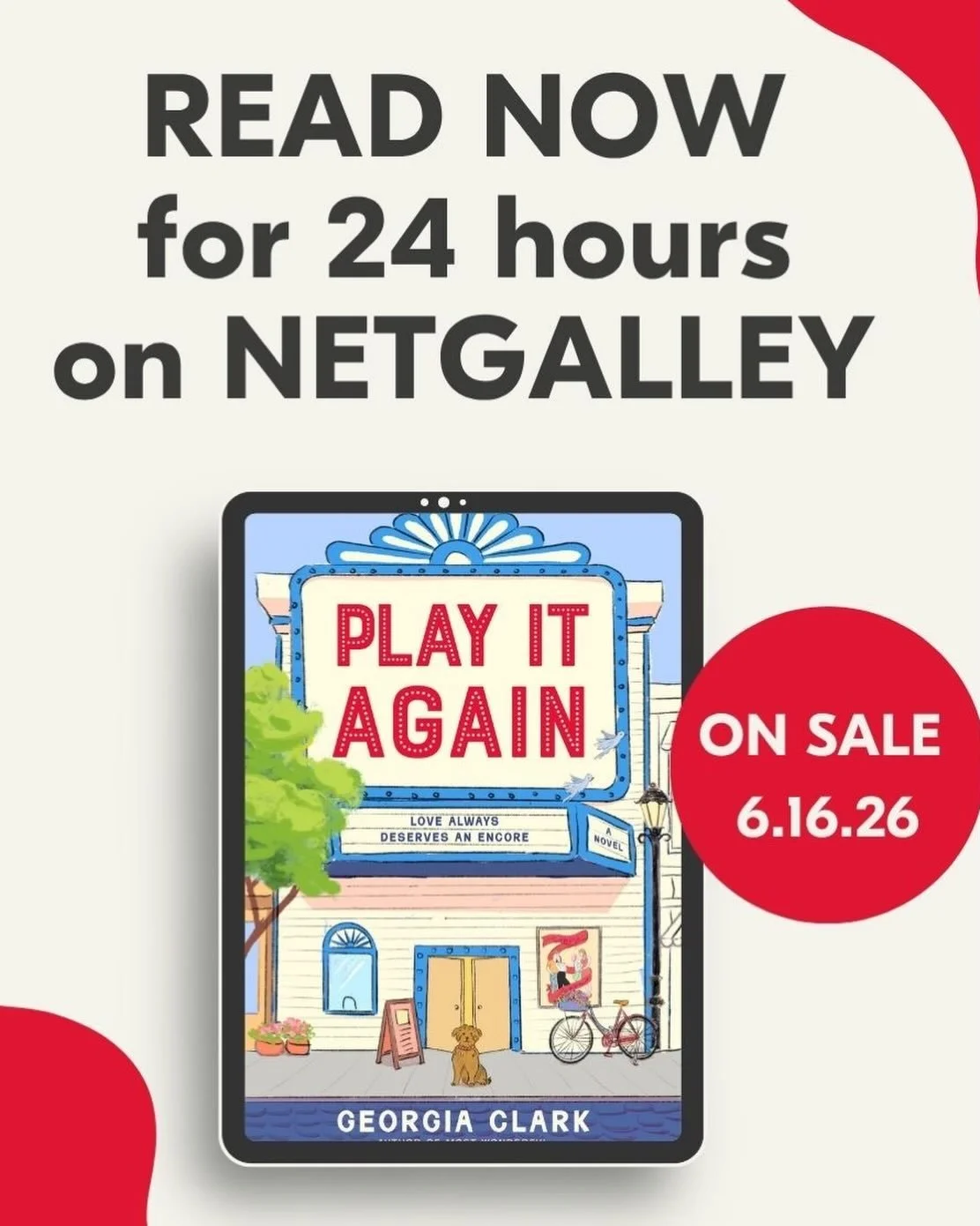 Surprise! 😲 For the next 24 hours, EVERYONE gets to read PLAY IT AGAIN on NetGalley!&nbsp;👏🎉

Request via link in bio. All requests will be approved by @thedialpress by 10:30amET tomorrow (4/30). Request, read, leave a review! ⭐️⭐️⭐️⭐️⭐️ Share thi