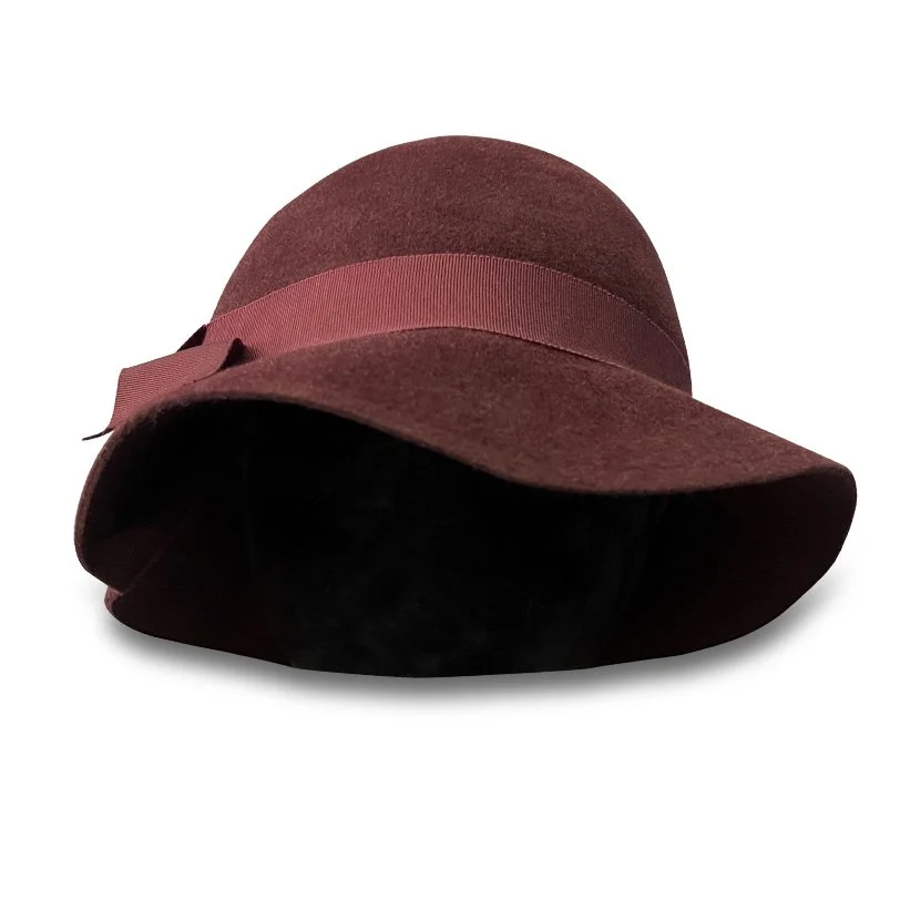 Sunday Afternoons‎ Maroon Wool Felt Cloche Hat Sunday Afternoons | Accessories | Sunday Afternoons Burgundy  main image 4