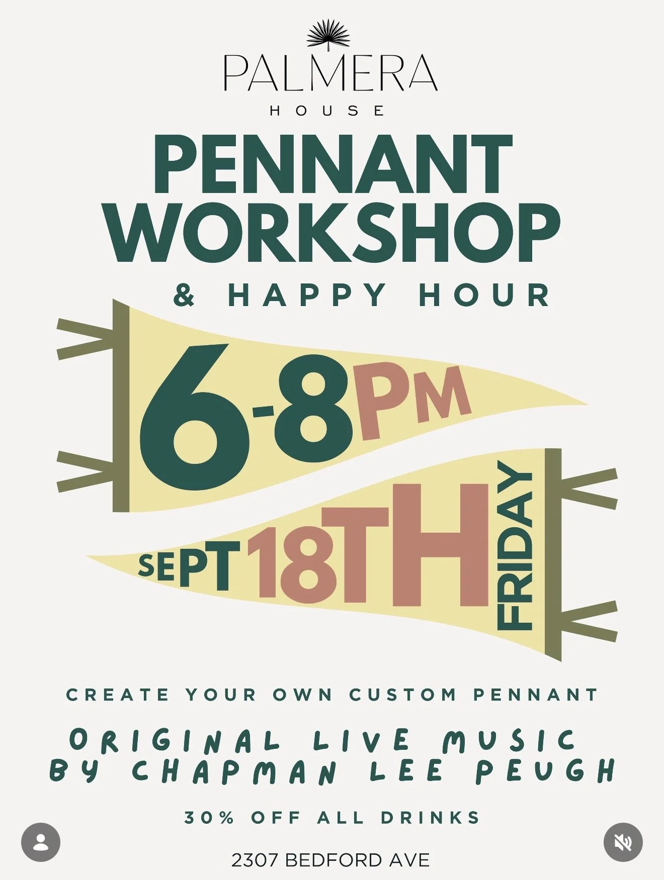Pennant Workshop + Happy Hour