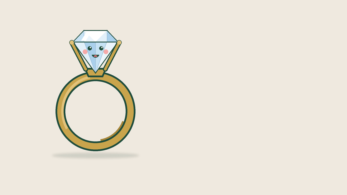 Animated ring with a smiling diamond falling out — try our Virtual Prong Health Check