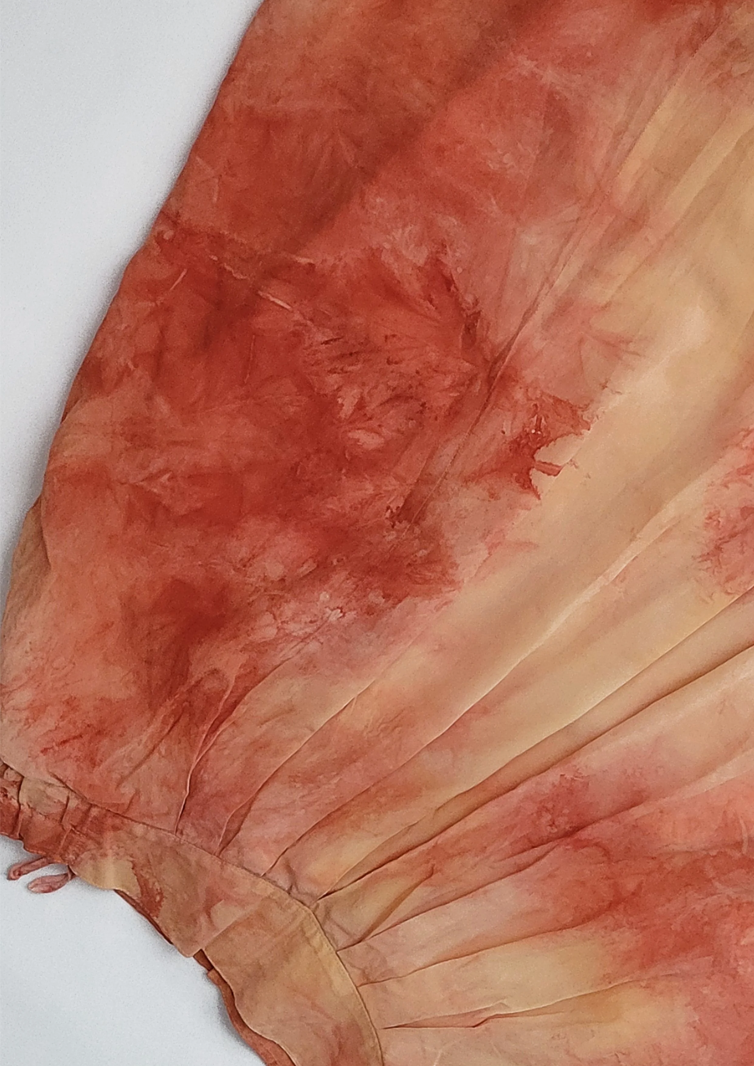 Orange red silk skirt
