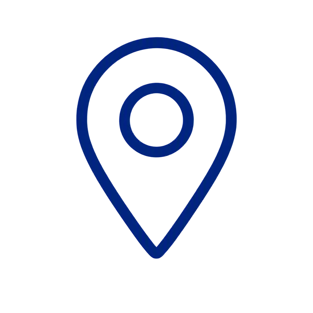 A blue map location pin icon on a background with a gradient transitioning from black to bright cyan.