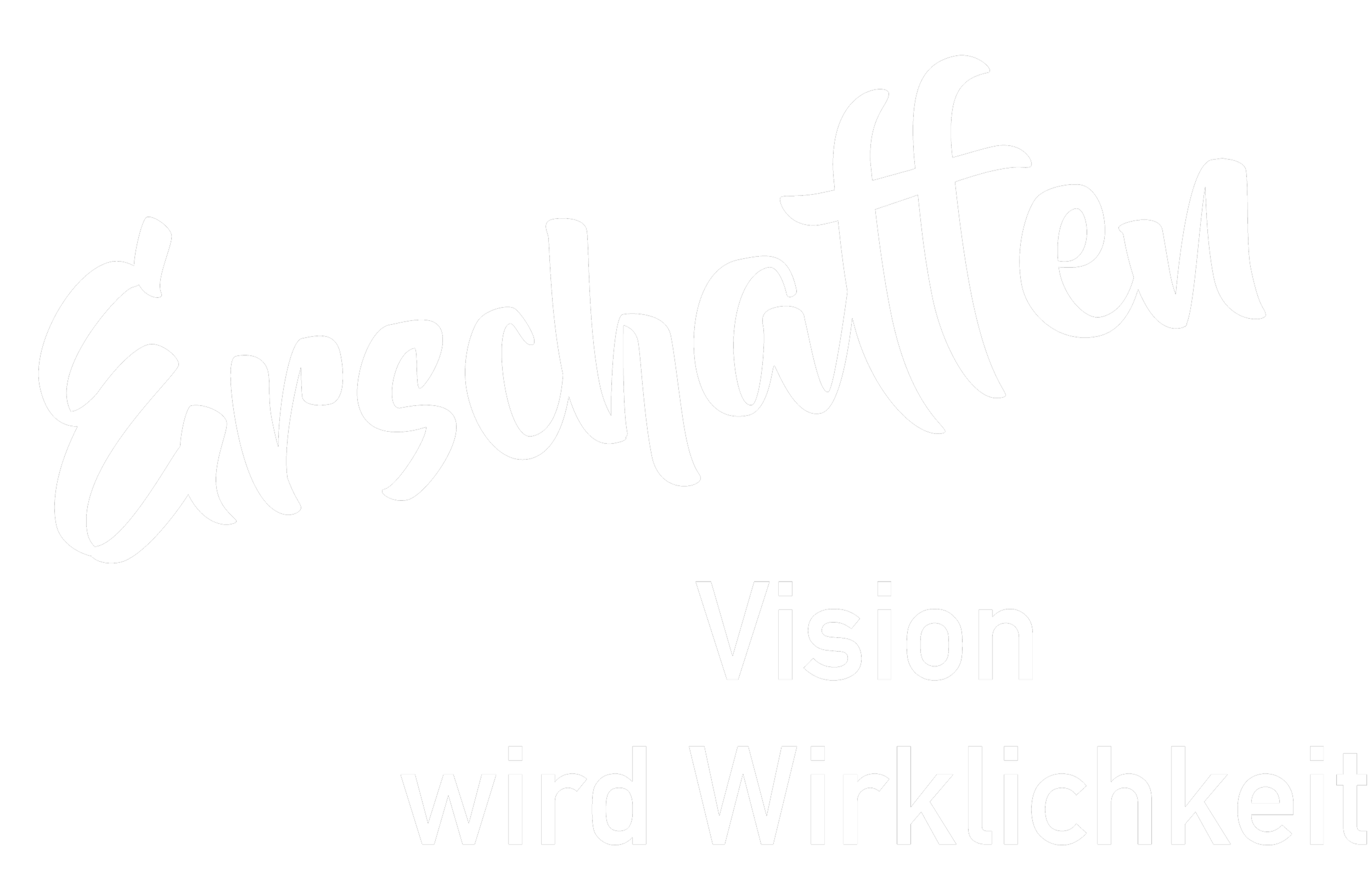 Der Text 'Echte' in großer, weißer Schrift, gefolgt von 'Vision' und einem unvollständigen Satz auf Schwarz im Hintergrund.