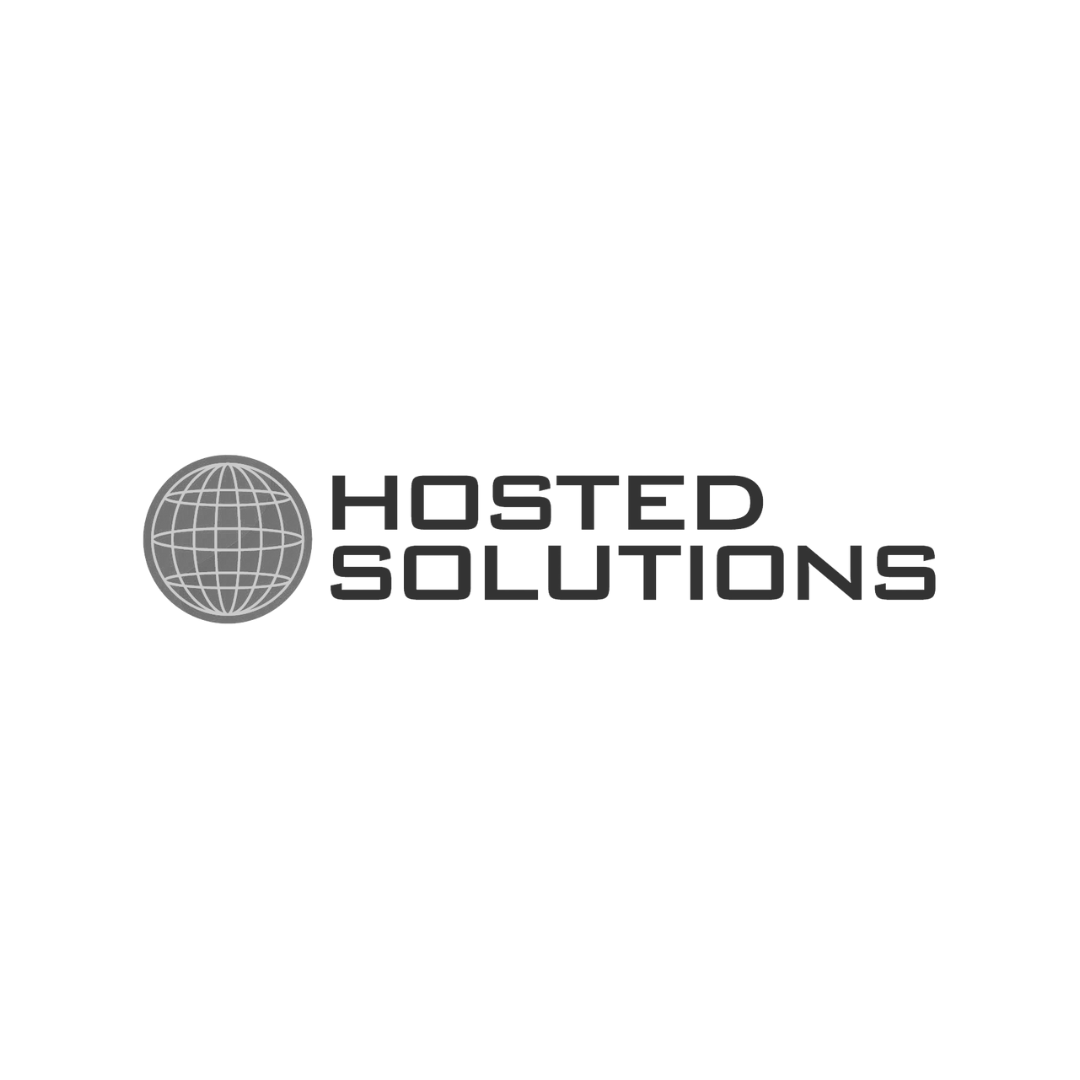 Hoste Solutions logo with a globe icon and the company name in black text.