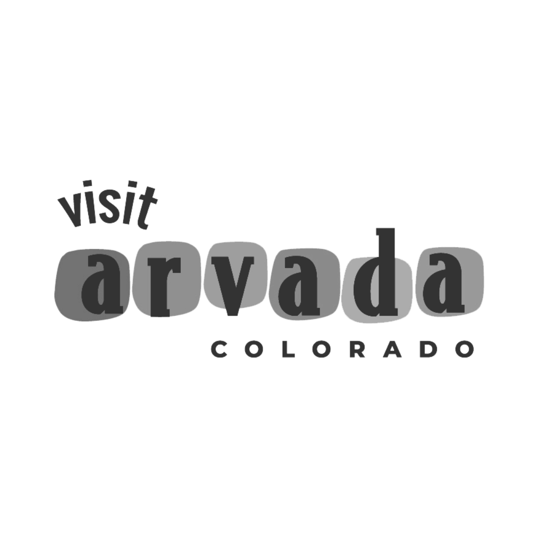 Text graphic promoting visitation to Arvada, Colorado, with the words 'visit arvada Colorado' in bold letters.