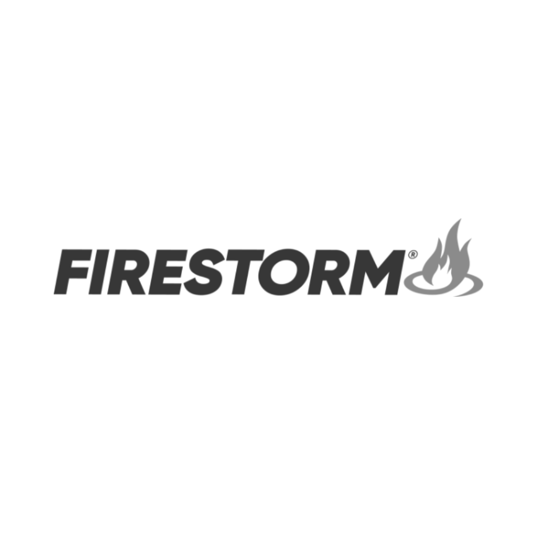 The black and white Firestorm logo with the word 'FIRESTORM' in bold capital letters and a flame icon to the right.