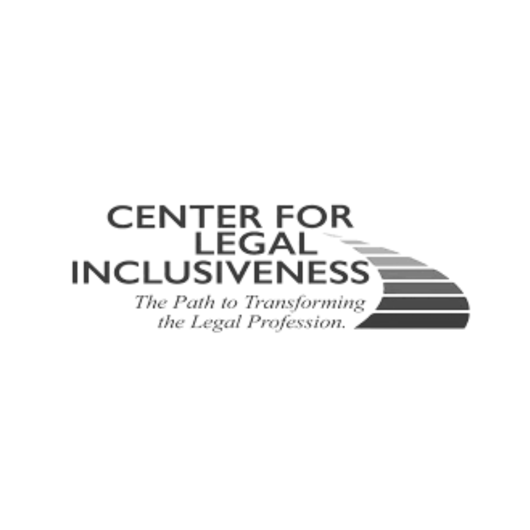 Logo of the Center for Legal Inclusiveness with a black and gray staircase graphic and the tagline 'The Path to Transforming the Legal Profession.'