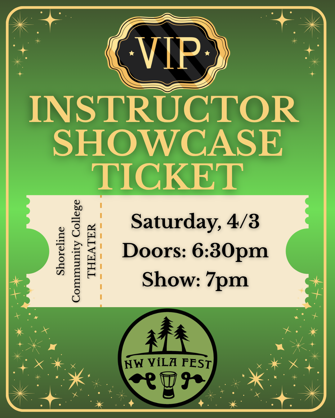 Instructor Showcase Ticket SATURDAY 4/3 - VIP