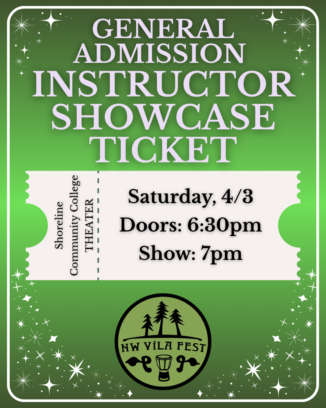 Instructor Showcase Ticket SATURDAY 4/3 - General Admission