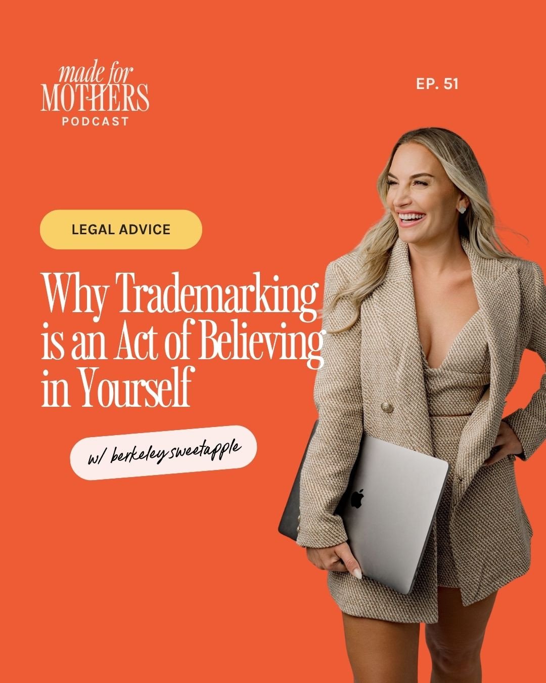 🎧 New Episode! ✨ You built it. You believe in it. Now it&rsquo;s time to protect it. ⁠
⁠
In this episode of Made for Mothers, Mariah sits down with business and trademark attorney Berkeley Sweetapple to talk about something that&rsquo;s often overlo
