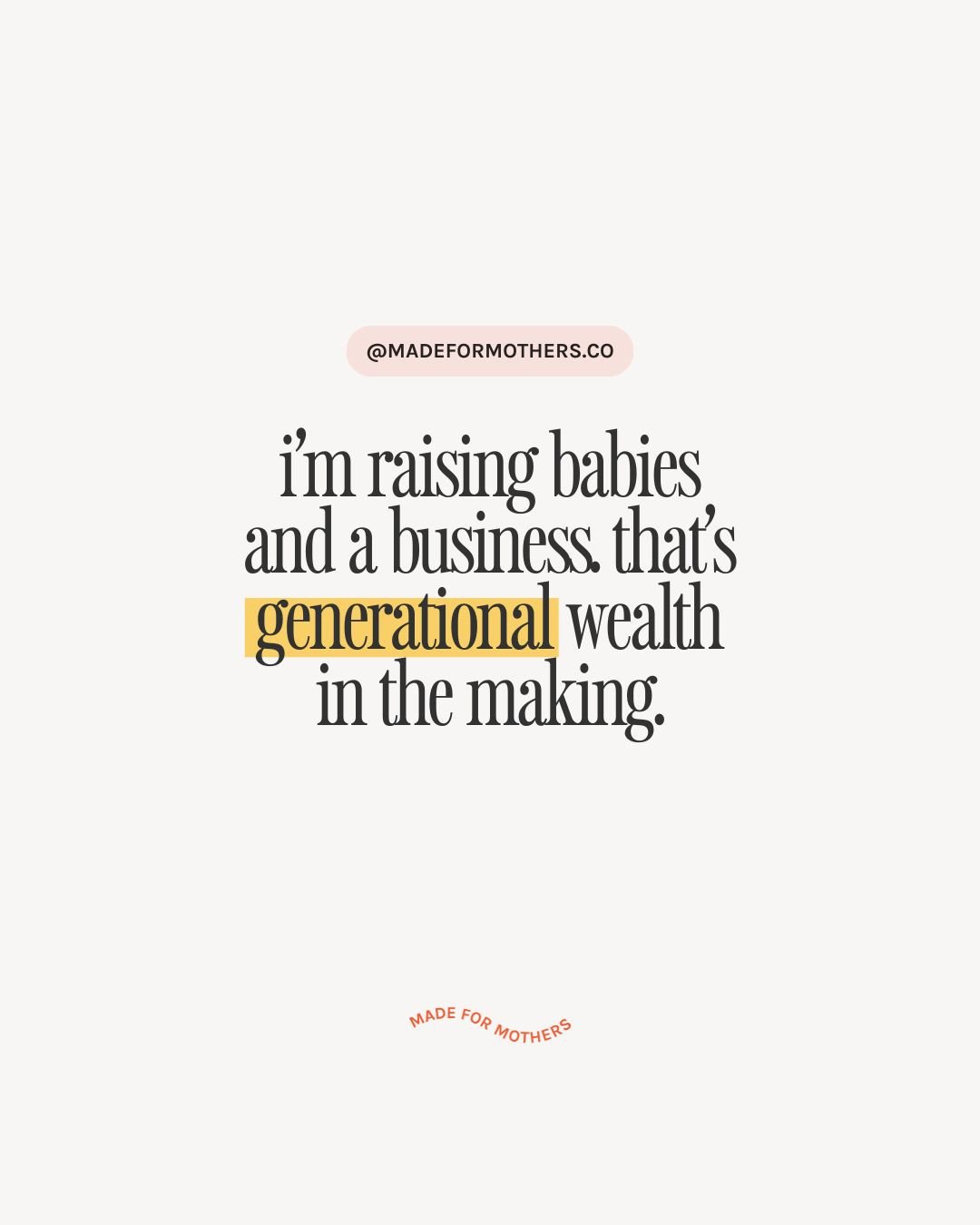 She&rsquo;s raising babies and a business&mdash;and she&rsquo;s not choosing between the two. That&rsquo;s what generational wealth really means. Not just passing down money, but modeling what it looks like to chase big dreams without apology.⁠
⁠
The