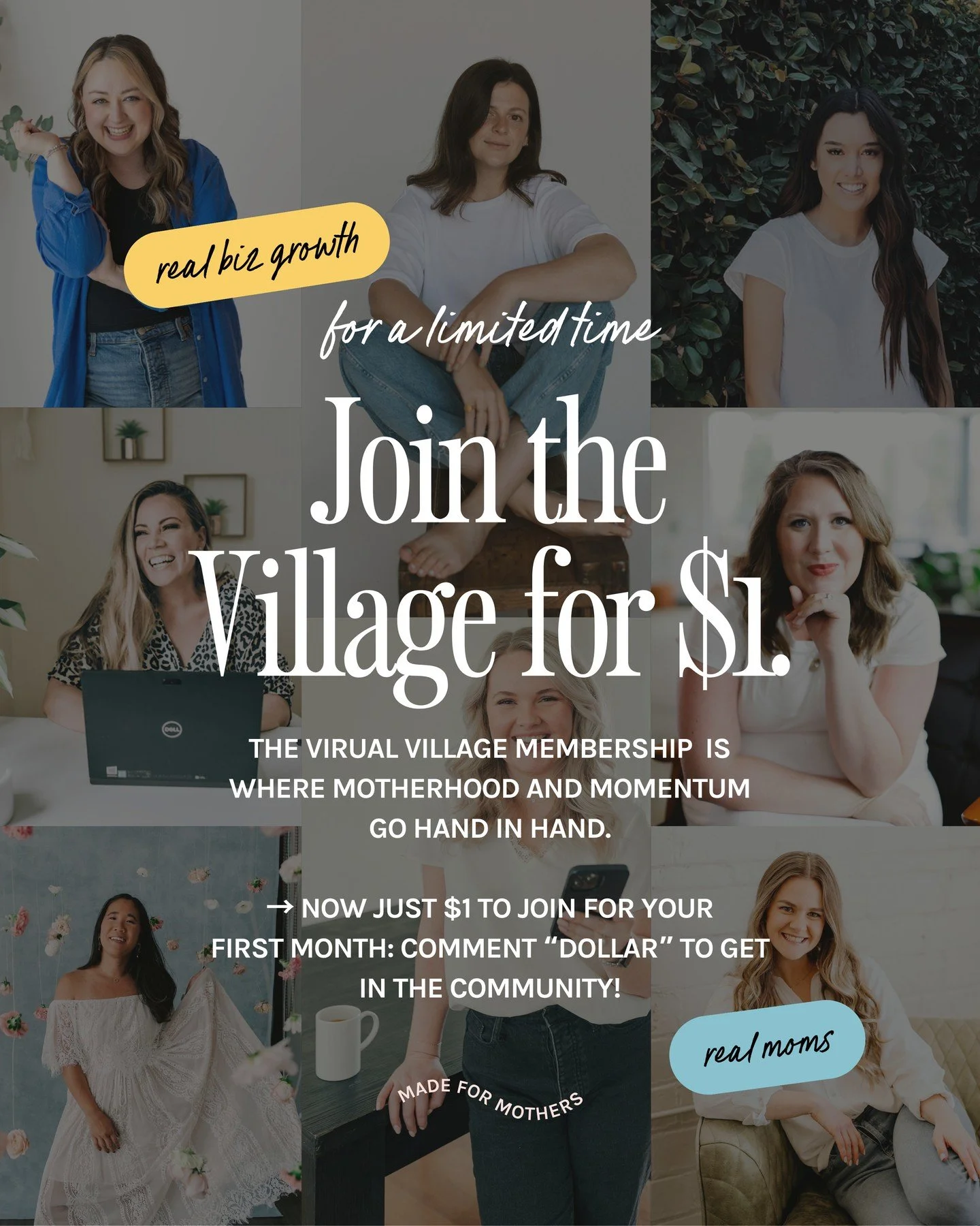 What if you could finally stop building your business alone&hellip; for just $1? 🍋⁠
⁠
The Virtual Village is a monthly membership for moms growing businesses with big vision, and full hands.⁠
⁠
It&rsquo;s not another course.⁠
Not another &ldquo;hack