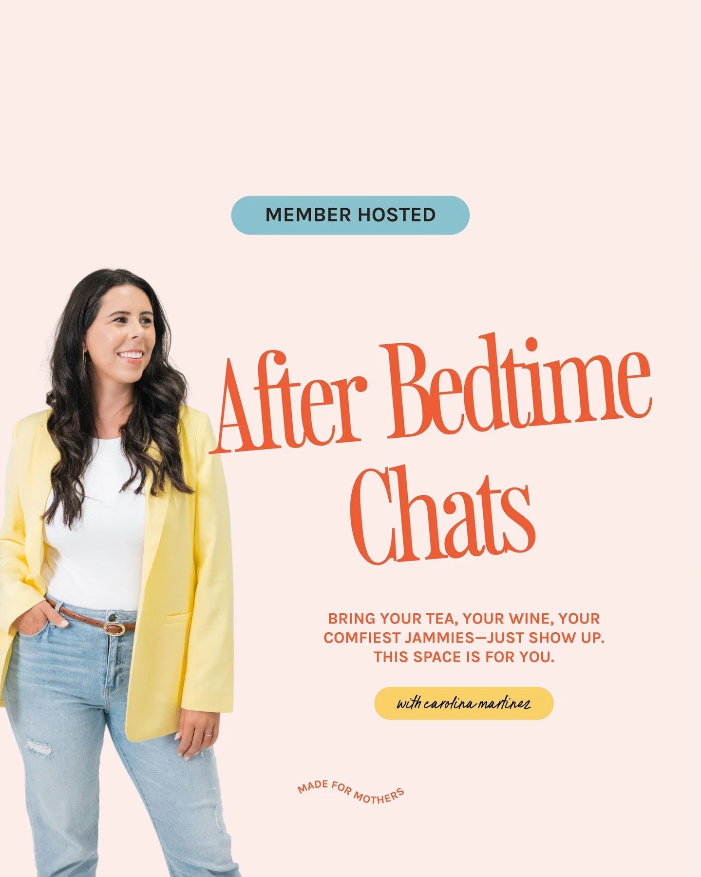 HEY MEMBERS: Something NEW has just dropped in the events tab inside the Virtual Village... ALL because she believes in the mission... ⁠
⁠
🌙 After Bedtime Chats is a new once-a-month wind down in the Virtual Village, hosted by the incredible Carolin