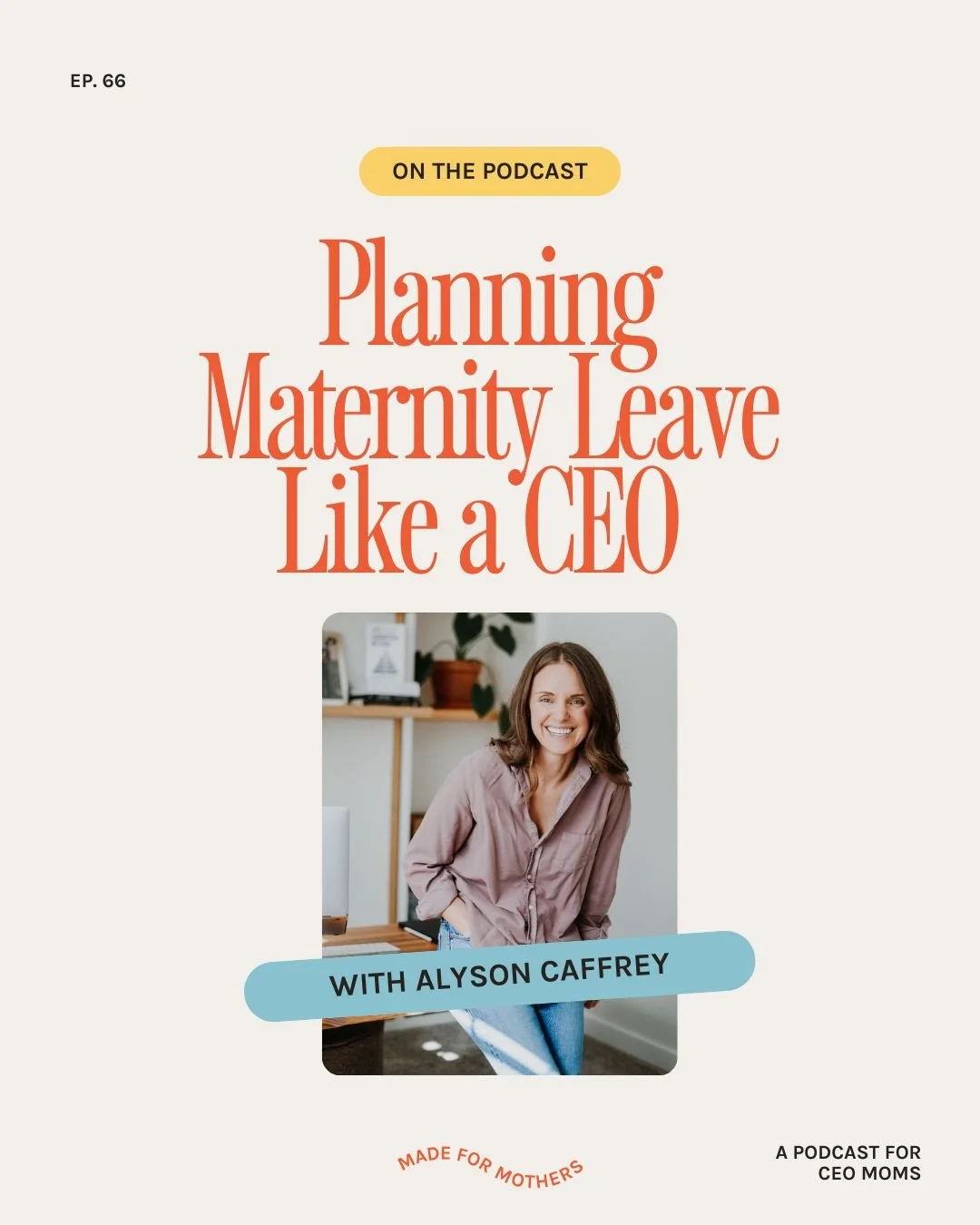 ✨ New Episode: Planning Maternity Leave Like a CEO with Alyson Caffrey / @alycaffrey 
⁠
There&rsquo;s no HR handbook for founders taking maternity leave &mdash; so what does it actually look like to step away from your business and still feel support