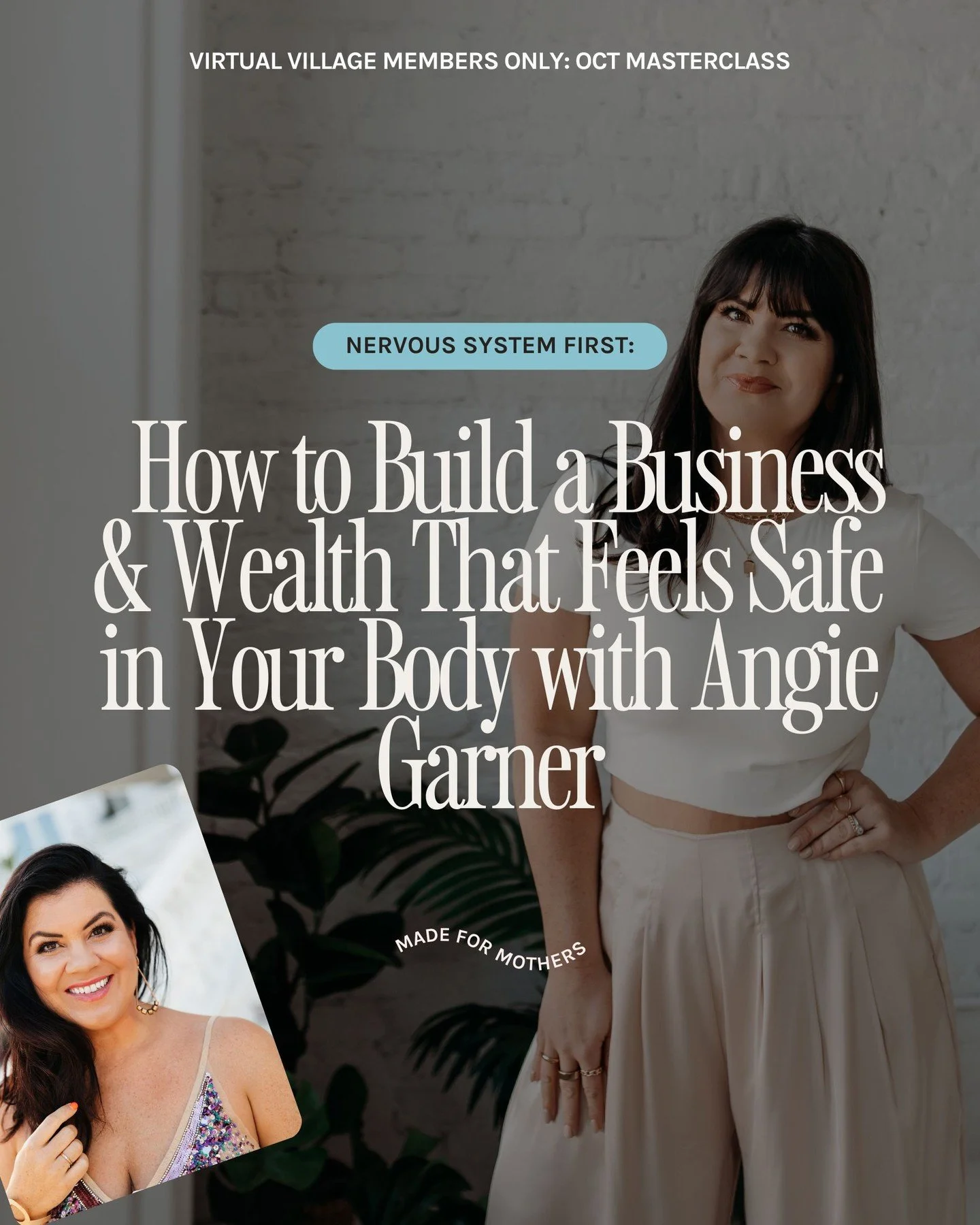 🍋 OCTOBER MASTERCLASS: Nervous System Wealth with Angie Garner⁠ / @angieunsubscribed 
⁠
📅 Wednesday, October 15 at 1:00 PM EST⁠
⁠
Inside the Virtual Village, we don&rsquo;t just talk marketing tactics and business strategy (though yes, we love a go