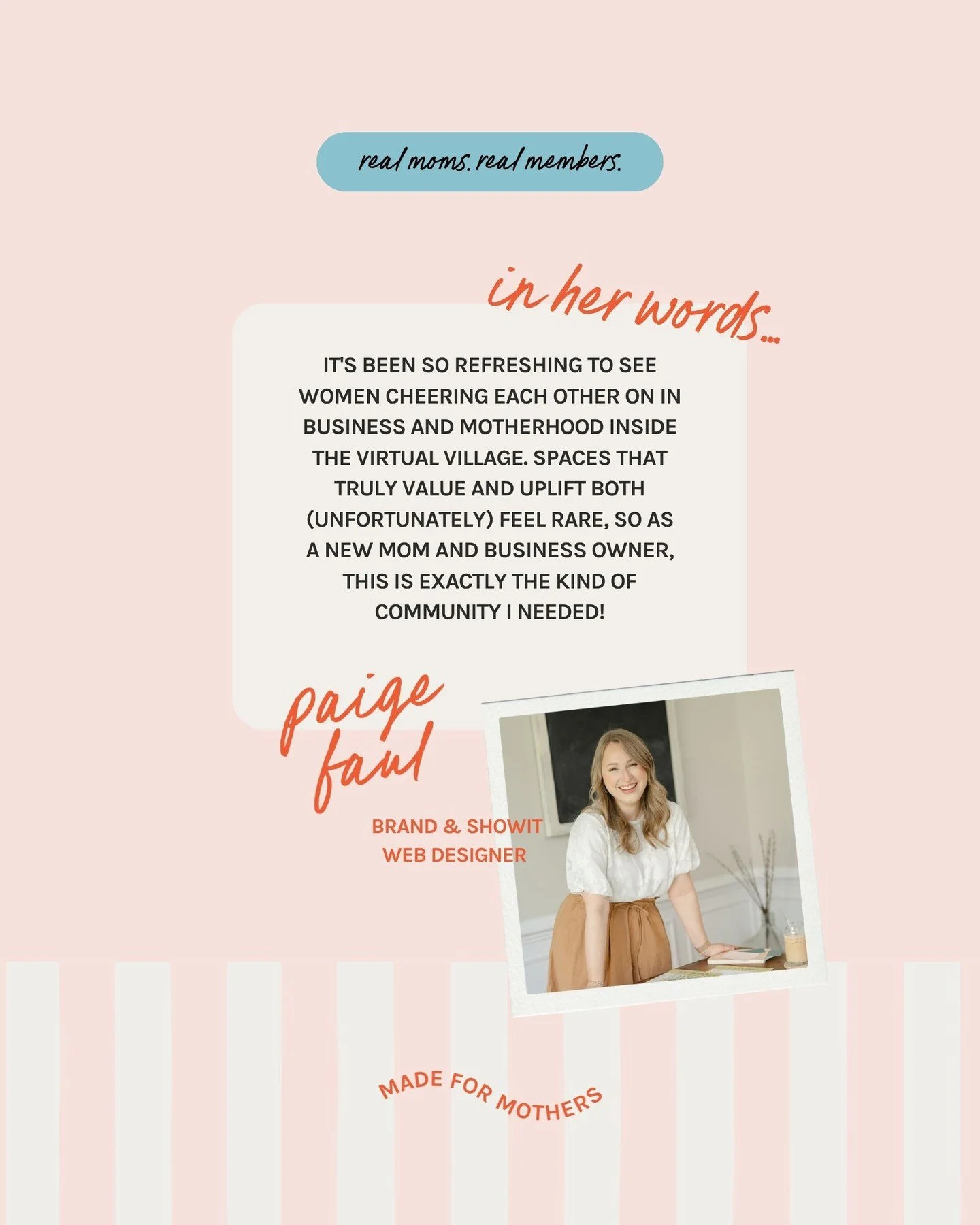 ✨ Our Members: In Her Words ✨⁠
⁠
&ldquo;This community has been so refreshing. Seeing women cheer each other on in both business and motherhood&mdash;it feels rare. As a new mom and business owner, this is exactly the kind of space I needed. One that