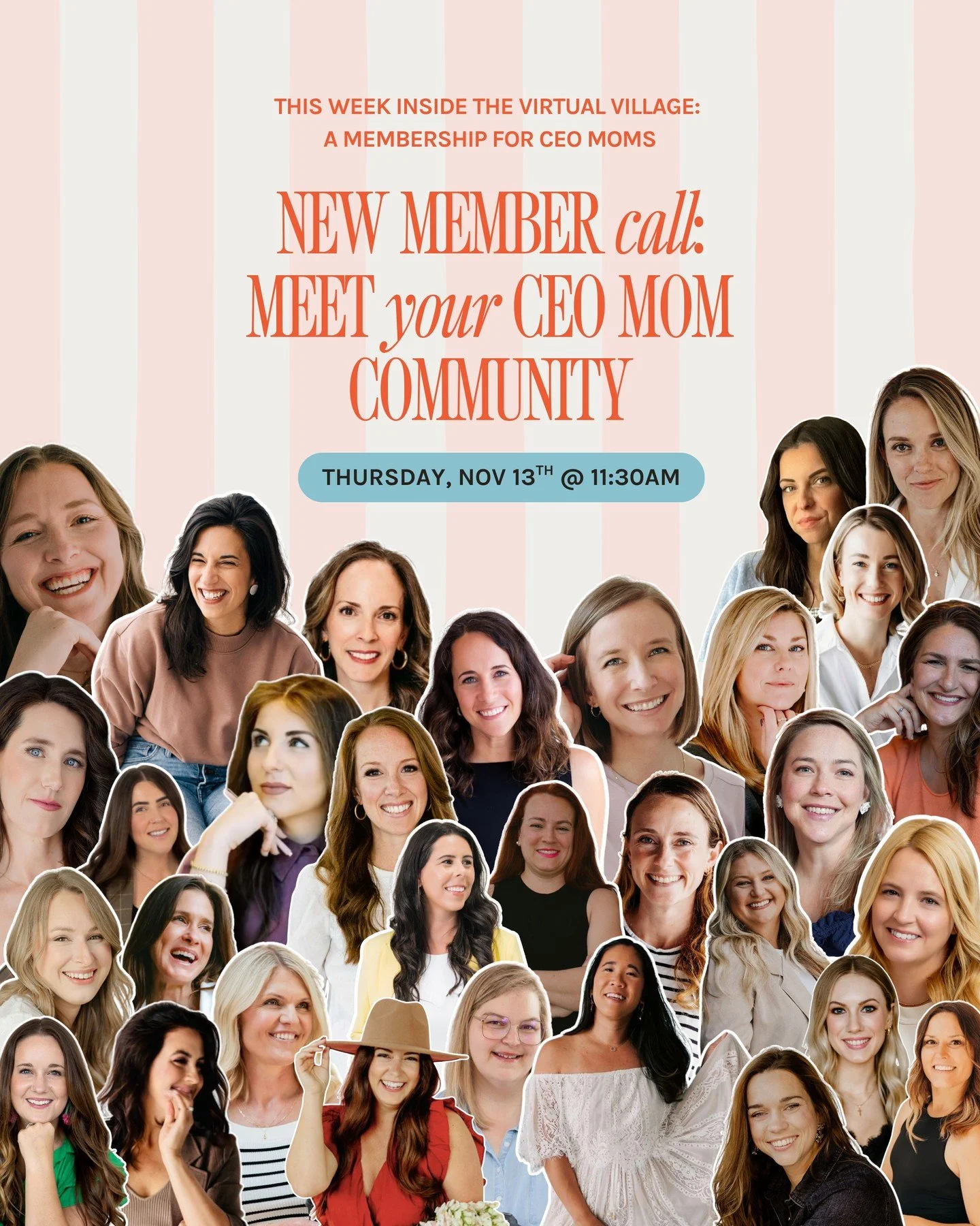 If you joined the Virtual Village since August, this one's for you. 🛼⁠
⁠
This Thursday, you're invited to our New Members Call⁠
🗓 November 13 at 11:30 AM ET⁠
⁠
We're welcoming all the moms who&rsquo;ve joined over the past few months. Come get what