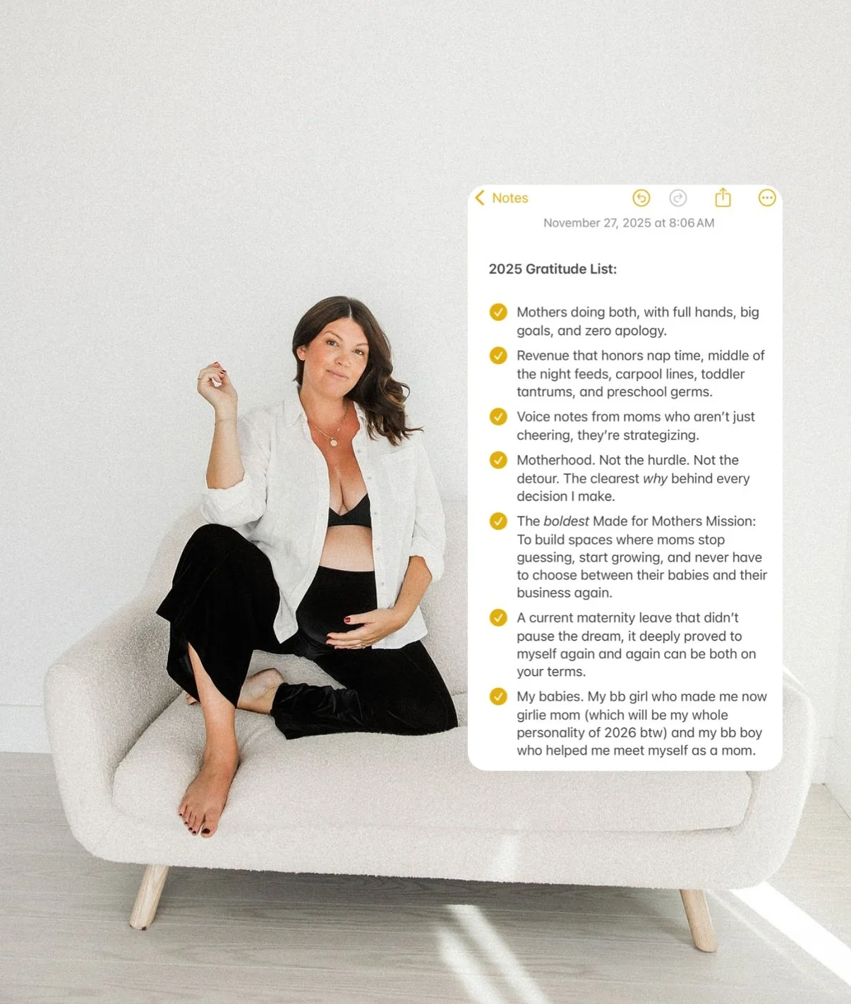 Thanksgiving morning.
Two kids in my arms.
One vision clearer than ever.

This isn&rsquo;t just a season I&rsquo;m grateful for.
It&rsquo;s a life I built, through the juggle, the stretch, the sacrifice, the leaps, the softness, the strategy.

A baby