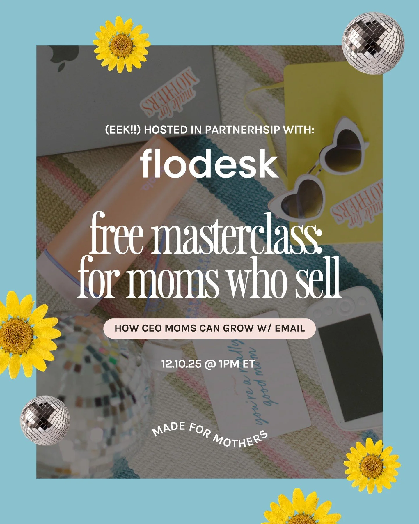 MFM x Flodesk is officially happening⁠
and we&rsquo;re still not over it.⁠
⁠
We&rsquo;re teaming up with Flodesk&rsquo;s own Product Education Manager to bring you a free masterclass built for moms in business who want to make email actually work, wi