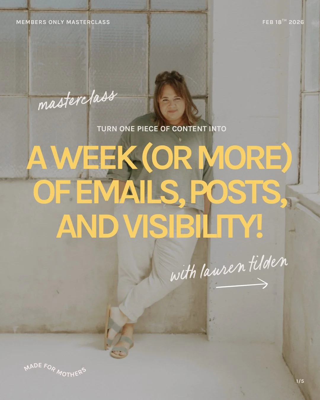 Repurposing Machine: How to Turn One Piece of Content into a Week (or More) of Emails, Posts, and Visibility * Without Burning Out *⁠
with @laurentilden !⁠
⁠
Wednesday 2/18 at 1PM ET. You can come to this masterclass for only $19, see below! ⁠
⁠
If c