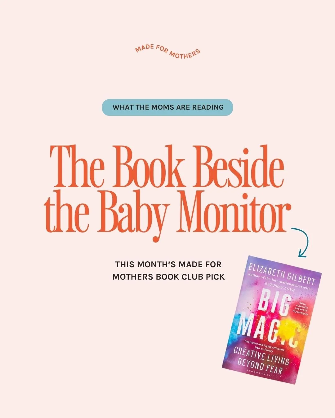 MARCH MFM BOOK CLUB 📕 Big Magic by Elizabeth Gilbert is just one of those books everyone should pick back up every few years! 

Can't wait to dive into this with our members and our amazing book club host @madnesswiththemendozas!!