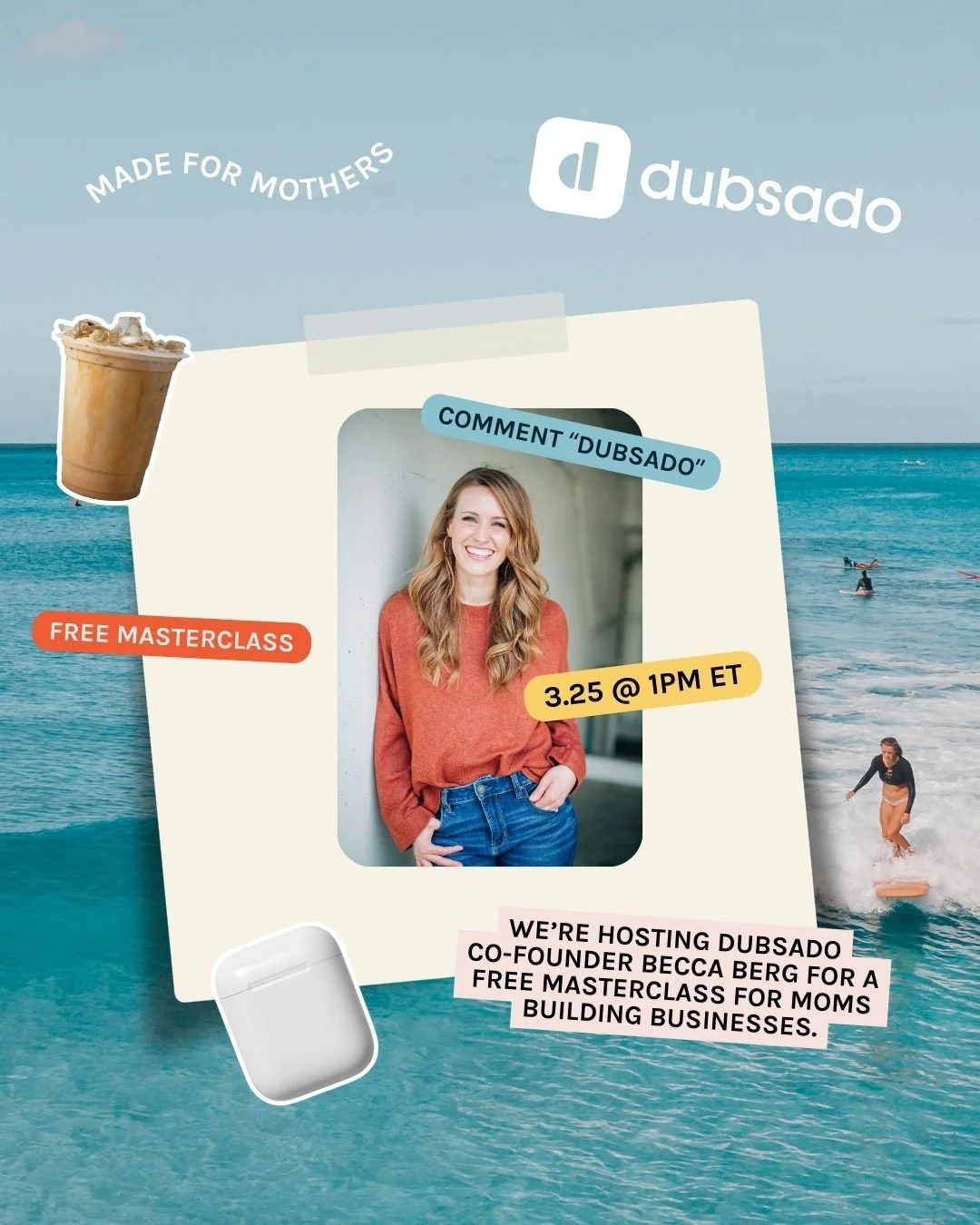 FREE MASTERCLASS WITH @dubsado for Moms building businesses! 🪩⁠
⁠
We&rsquo;re hosting Becca Berg, Co-Founder of Dubsado, for a FREE live masterclass designed for ambitious moms who want systems that actually support their lives.⁠
⁠
If you&rsquo;ve b