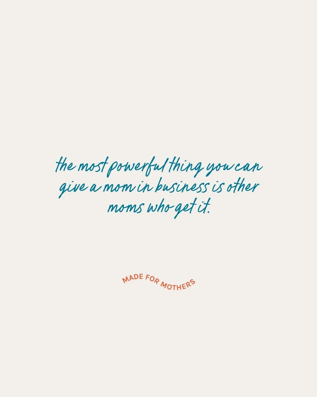 the most powerful thing you can give a mom in business is other moms who get it. 🌼⁠
⁠
not advice from people who&rsquo;ve never done it with kids.⁠
not another strategy you have to force into your day.⁠
⁠
just women who understand why you&rsquo;re o