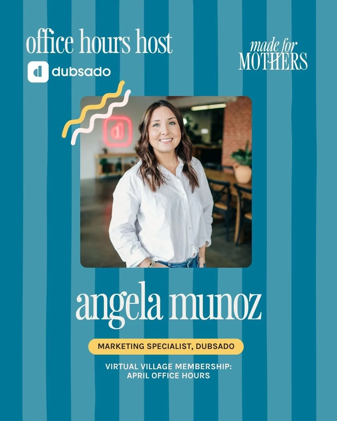 EEEEK. We are in for an absolute TREAT today. 🪩⁠
⁠
Thanks to our incredible partnership with @Dubsado, our members get exclusive access to office hours TODAY at 11AM ET with their marketing and product expert Angela Munoz, and she is coming in HOT w