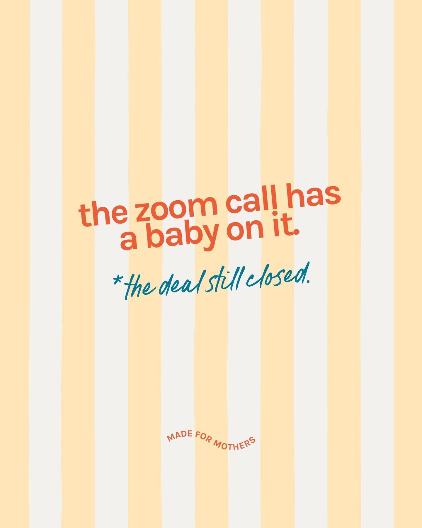 Closing deals with a baby on your hip.⁠ And no, you&rsquo;re not the only one.⁠
⁠
We&rsquo;re all doing business in the middle of real life.⁠
⁠
Kids in the background.⁠
Group chats half-read.⁠
Coffee reheated three times.⁠
⁠
And still&hellip;⁠
showin